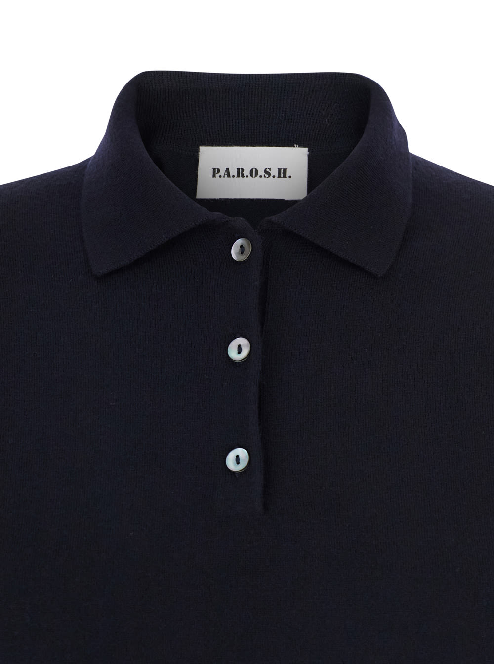 P.a.r.o.s.h Polo Neck With Buttons Knit In Blue