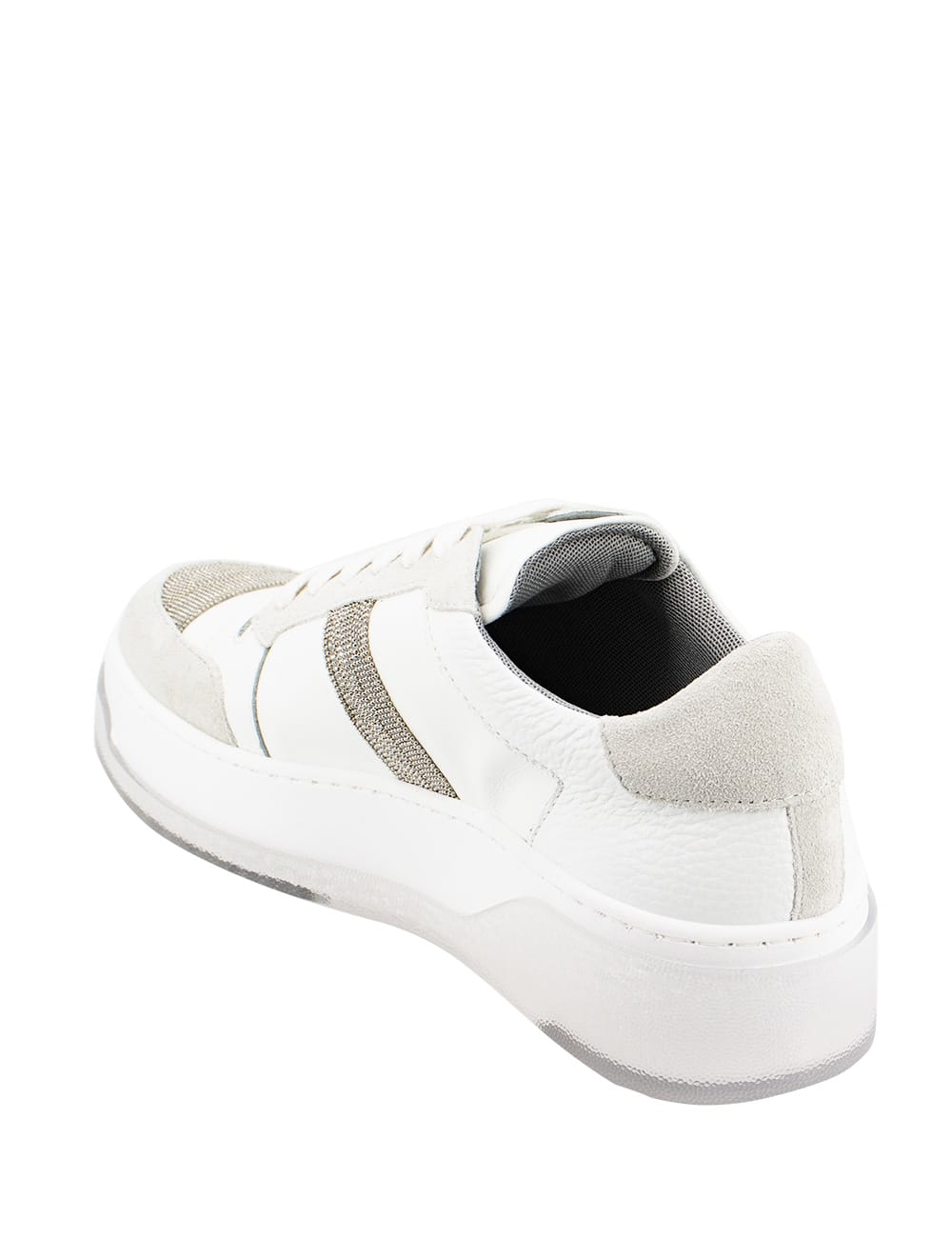 Fabiana Filippi Leather Sneakers In Bianco