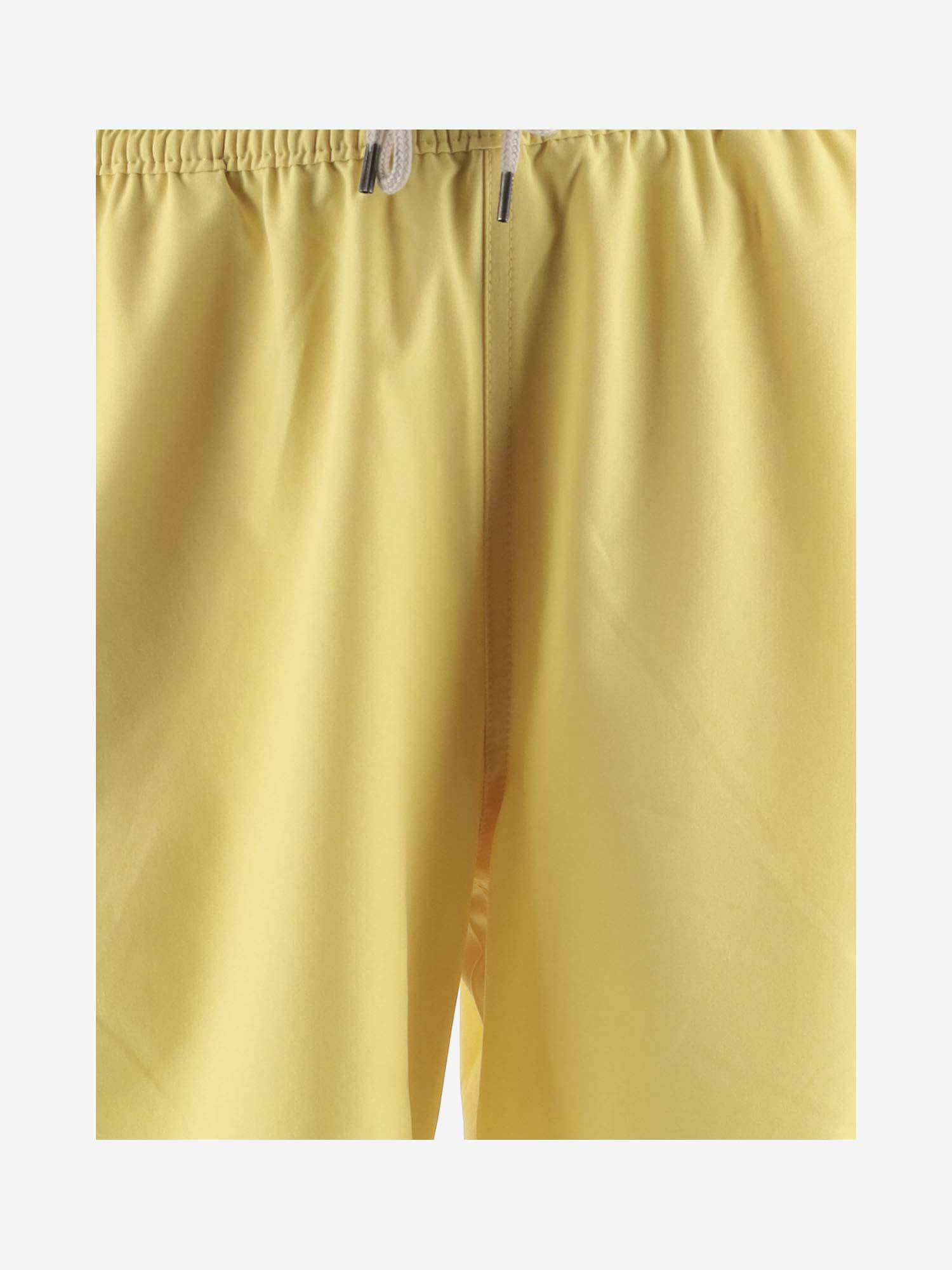 Shop Ralph Lauren Nylon Stretch Swimsuit With Logo In Yellow