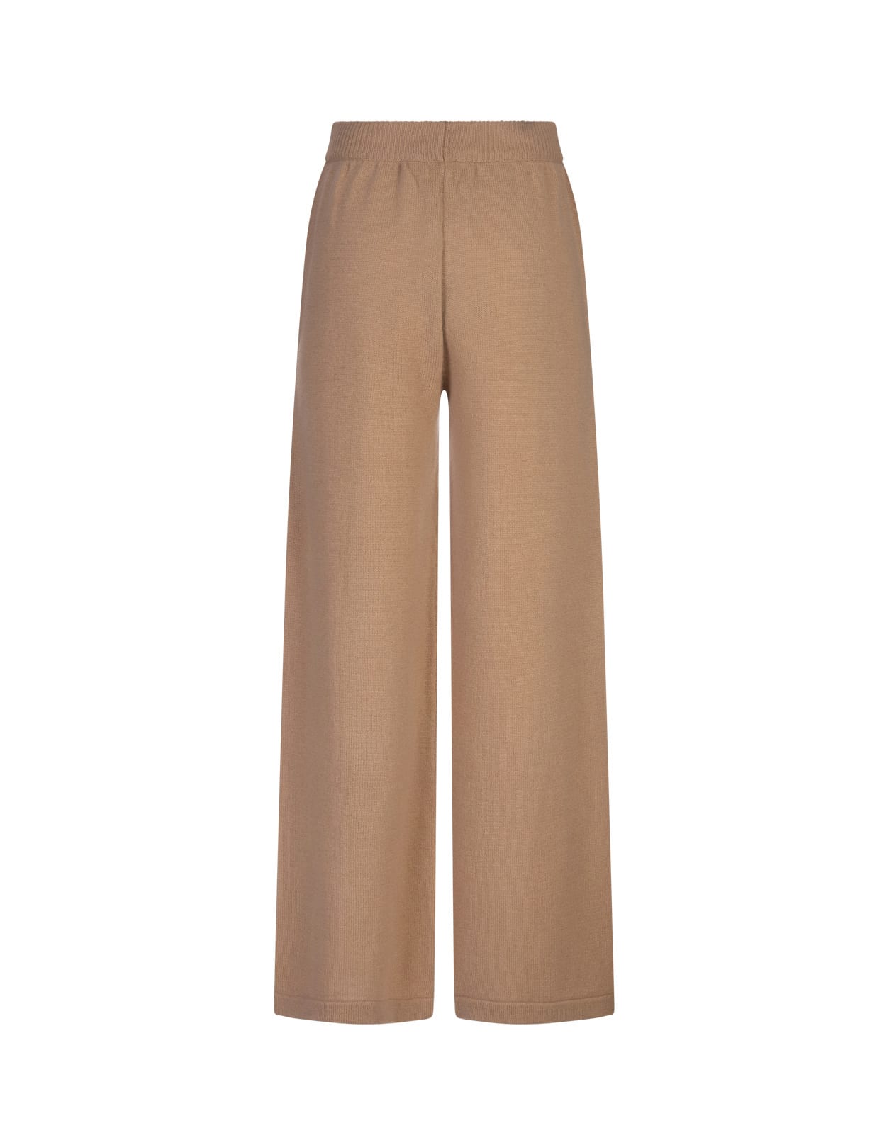 Shop Msgm Beige Knitted Wide Pants In Brown