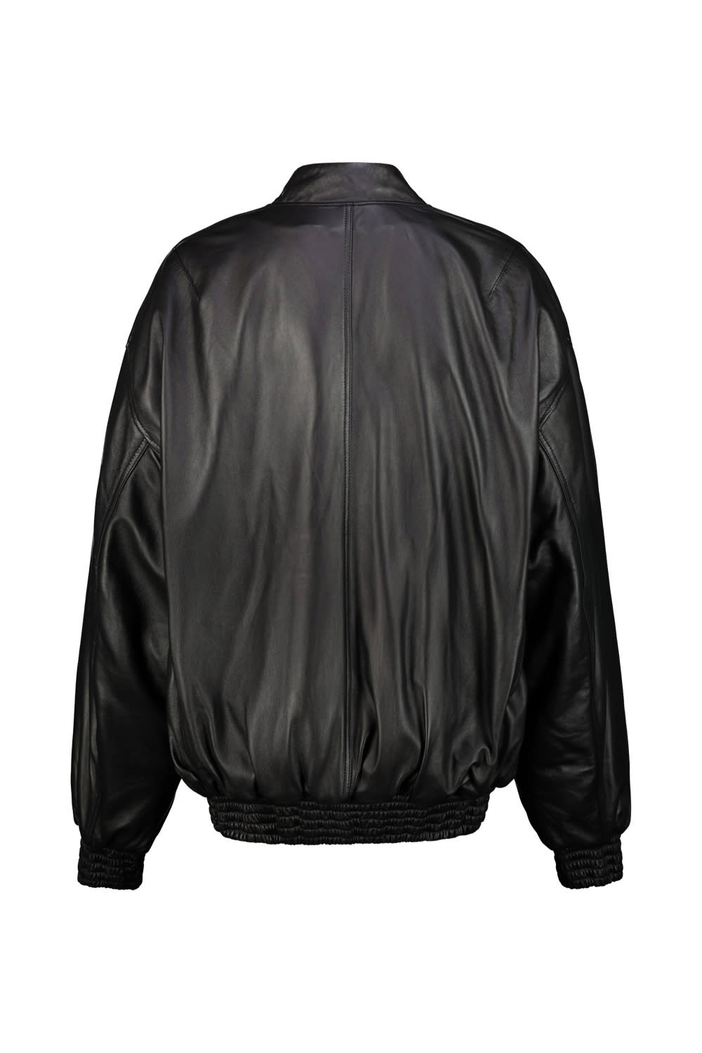 Shop Wardrobe.nyc Leather Bomber Jacket In Blk Black