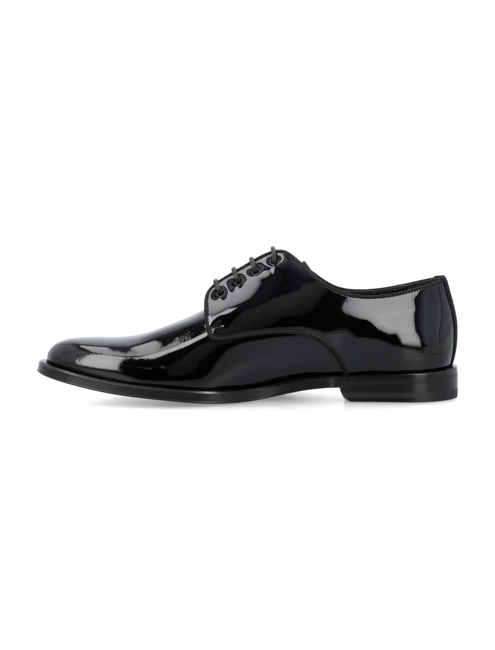 Shop Dolce & Gabbana Glossy Derby Shoes In Black