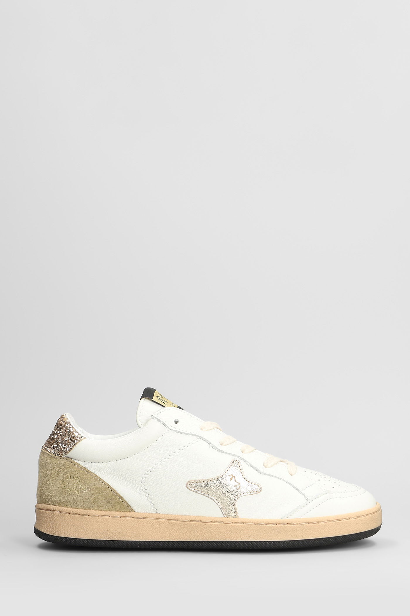 AMA-BRAND Sneakers In White Suede And Leather