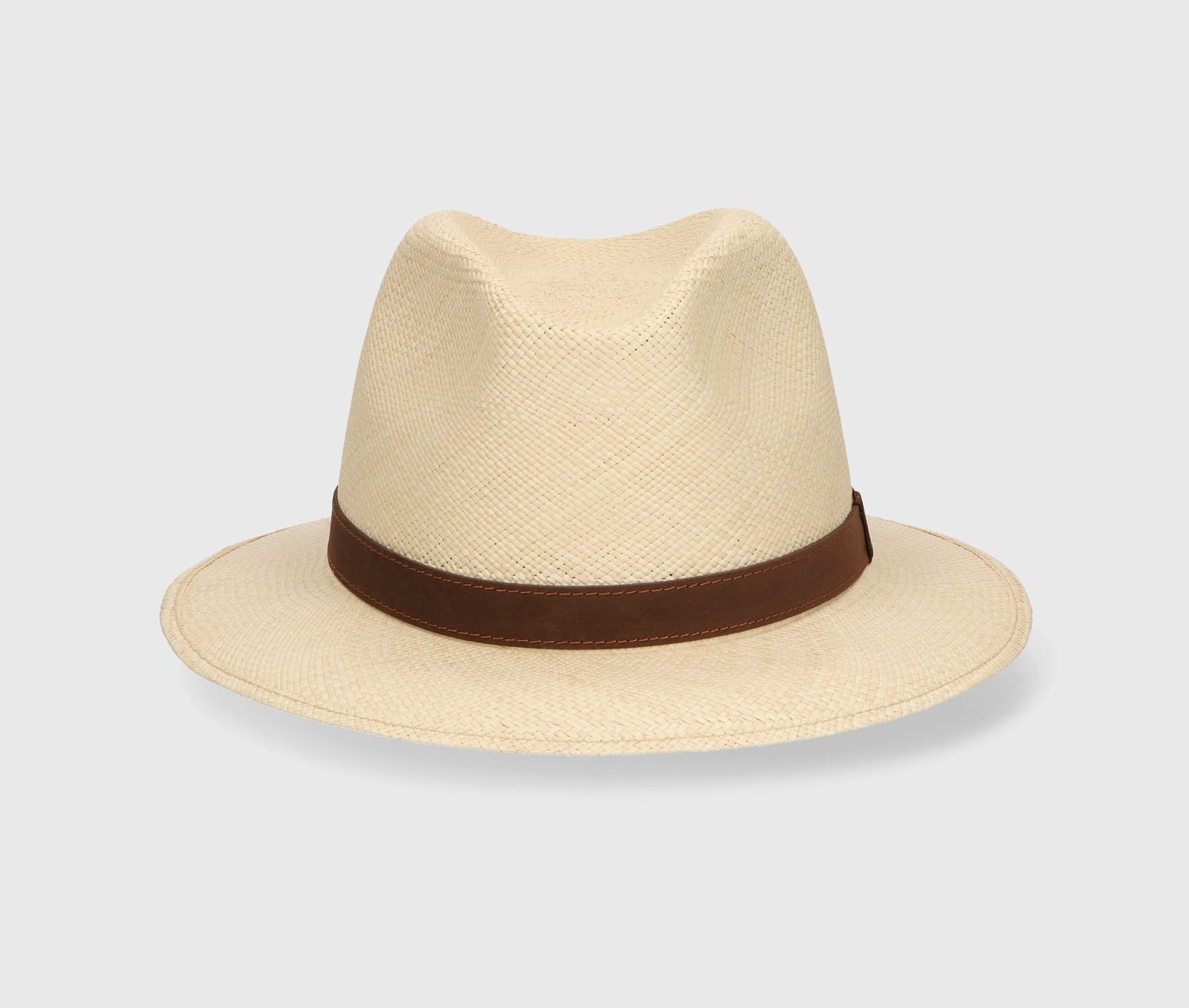 Shop Borsalino Country Panama Quito Medium Brim In Natural, Dark Brown Hat Band