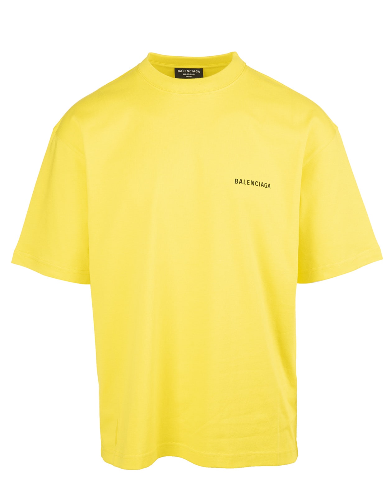 Balenciaga Man Yellow Medium Fit Logo T-shirt