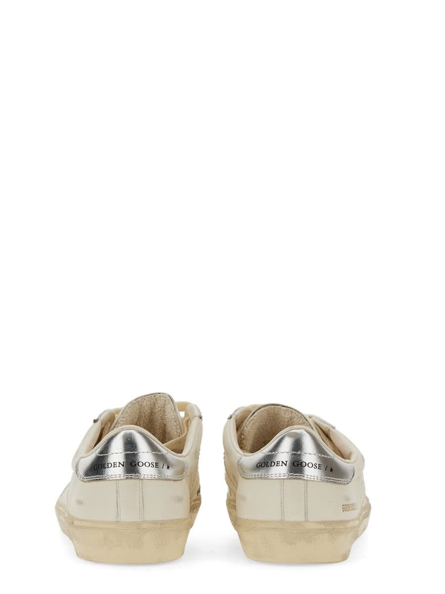 Golden Goose Soulstar White Low Top Sneakers With Logo Patch On The Tongue And Logo Lettering On Side And Heel In In Multi