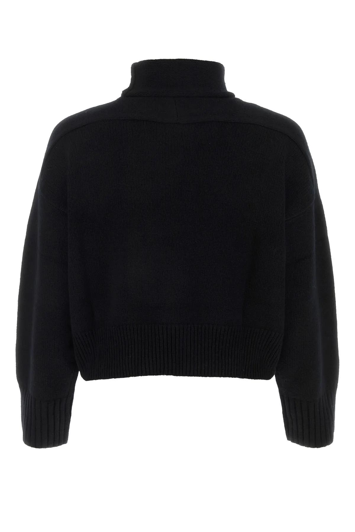 Shop Loulou Studio Black Wool Blend Stintino Sweater