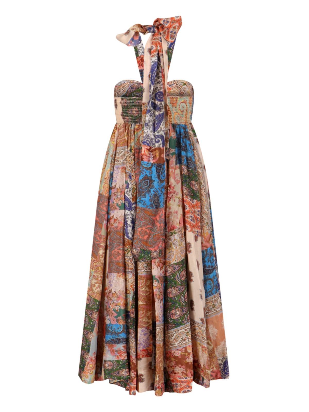 Shop Zimmermann Devi Halter Maxi Dress In Multicolor