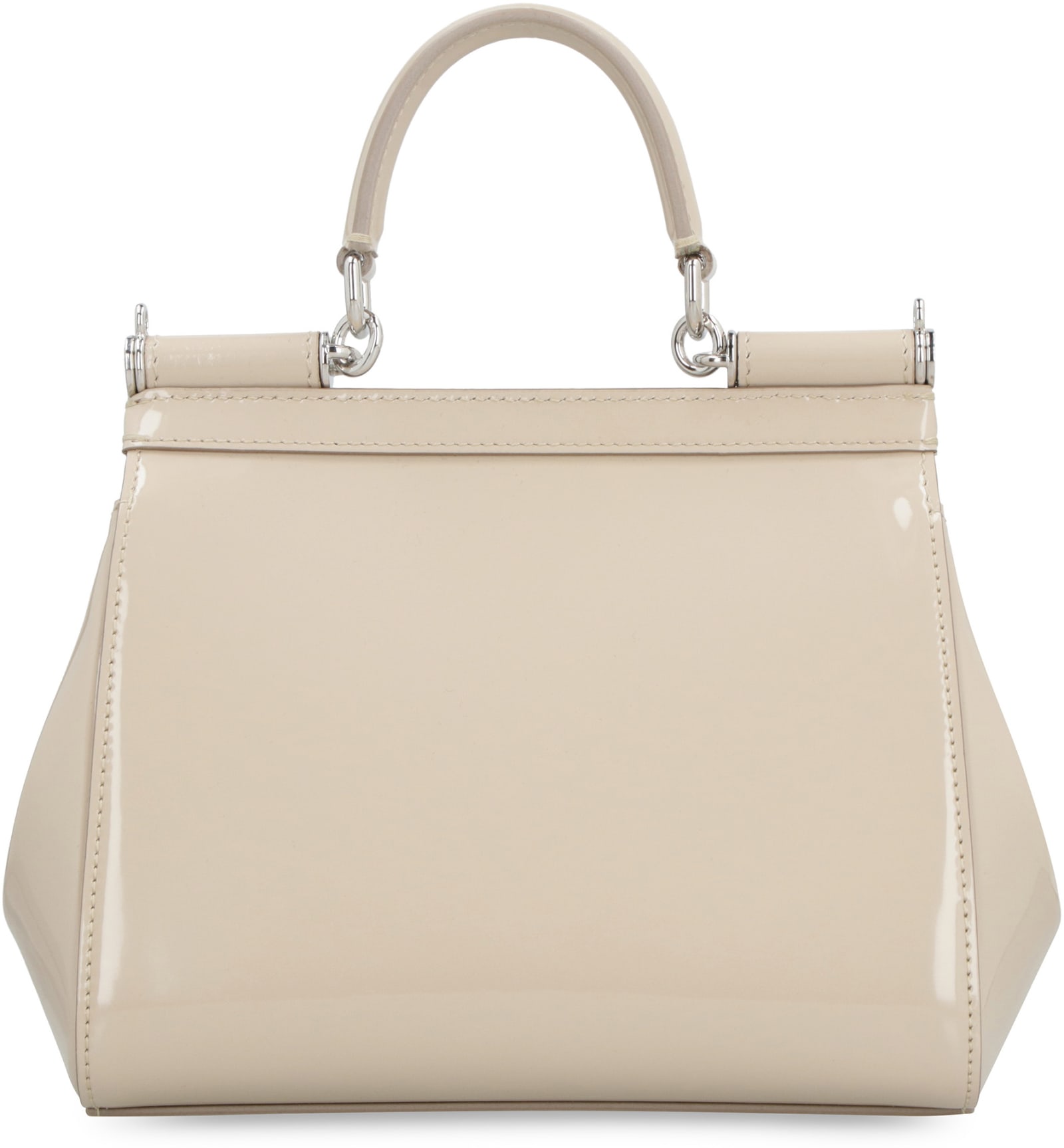 Shop Dolce & Gabbana Sicily Leather Mini Handbag In Beige