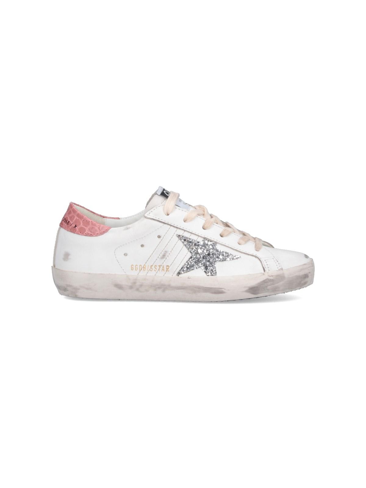 Shop Golden Goose Super-star Low-top Sneakers In White Silver