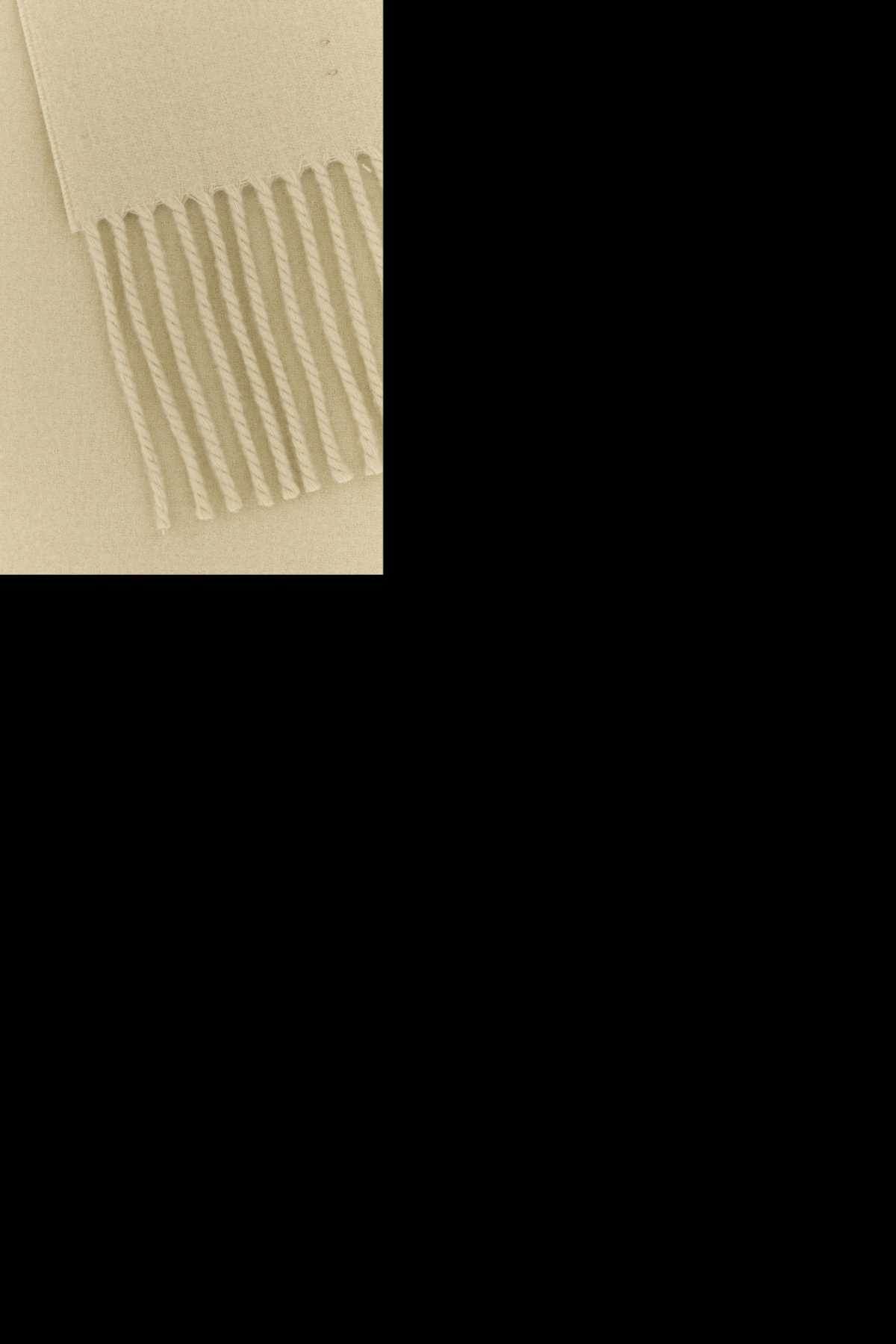 Burberry Solid Label Beige Cashmere Scarf In Nutmeg