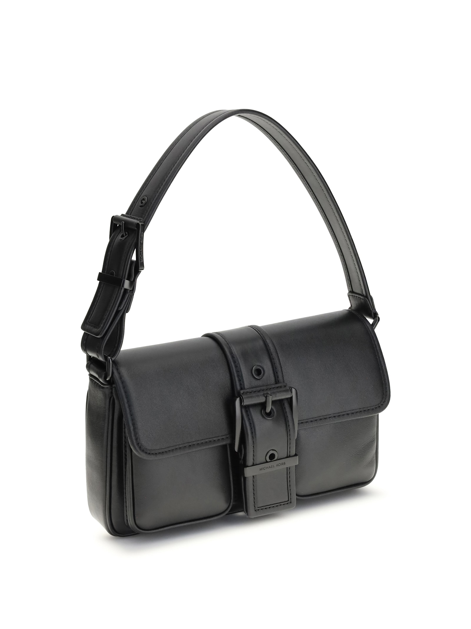Michael Kors Shoulder Bag With Adjustable Strap And Front Pockets In Black