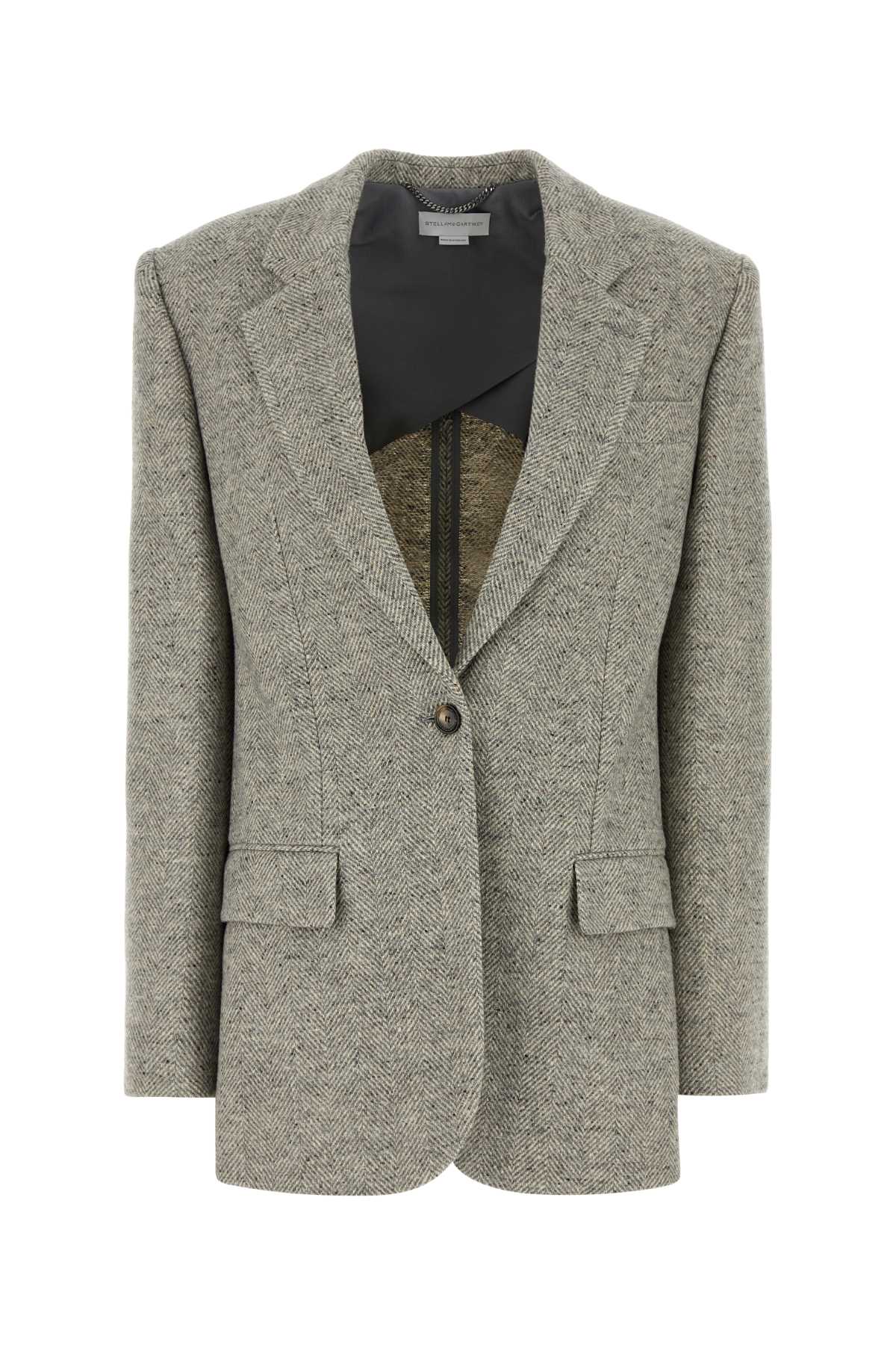Embroidered Wool Blend Blazer