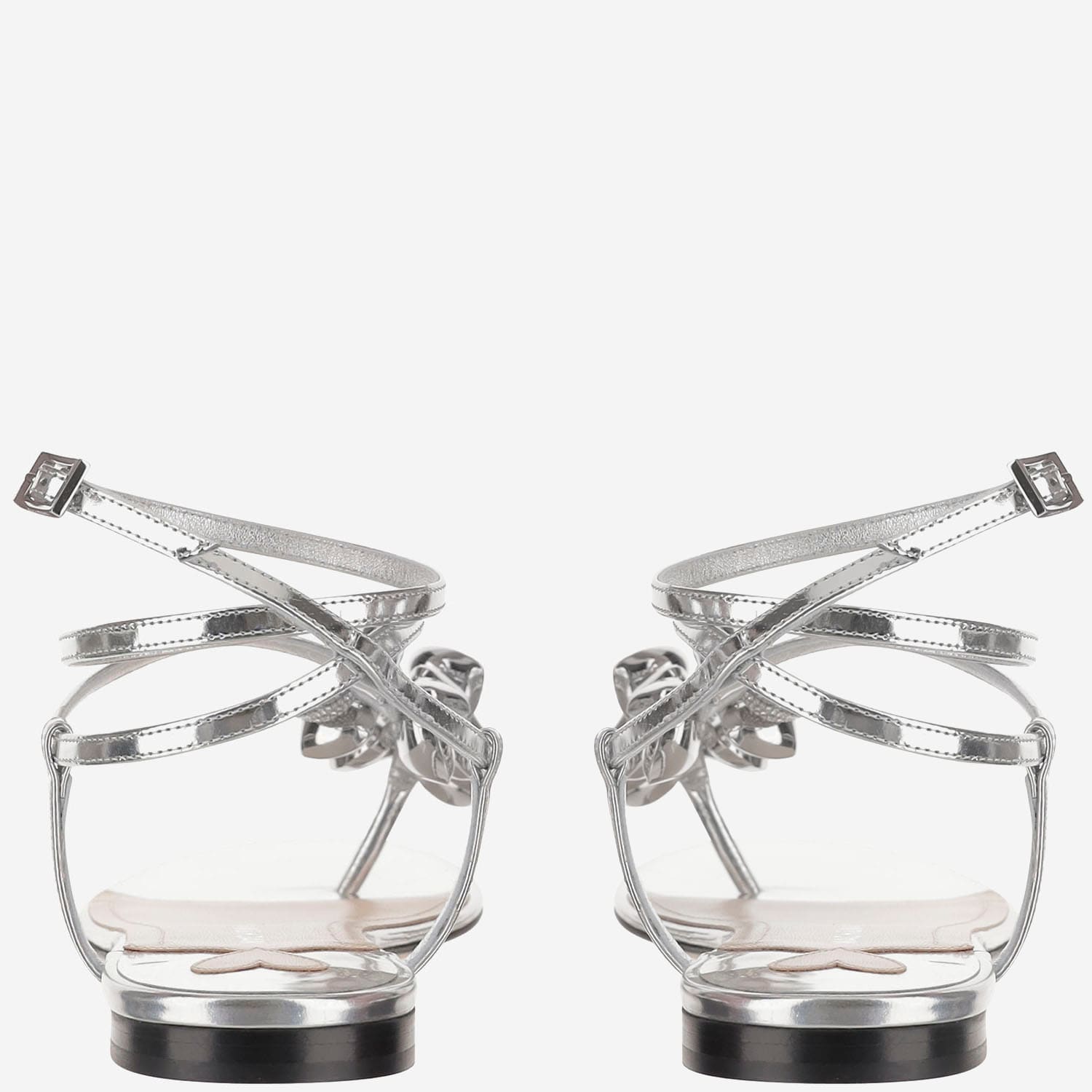 Mach & Mach Sandal With Metallic Decoration In Silver