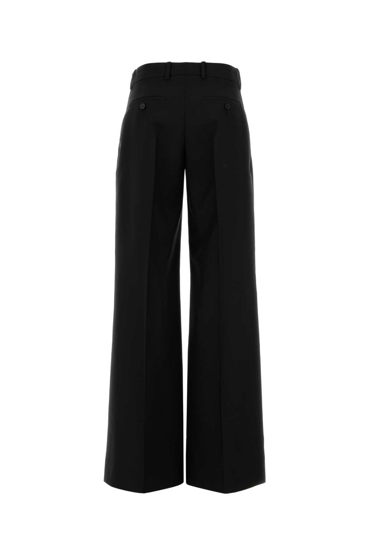 Shop Alexander Mcqueen Black Wool Blend Wide-leg Pant