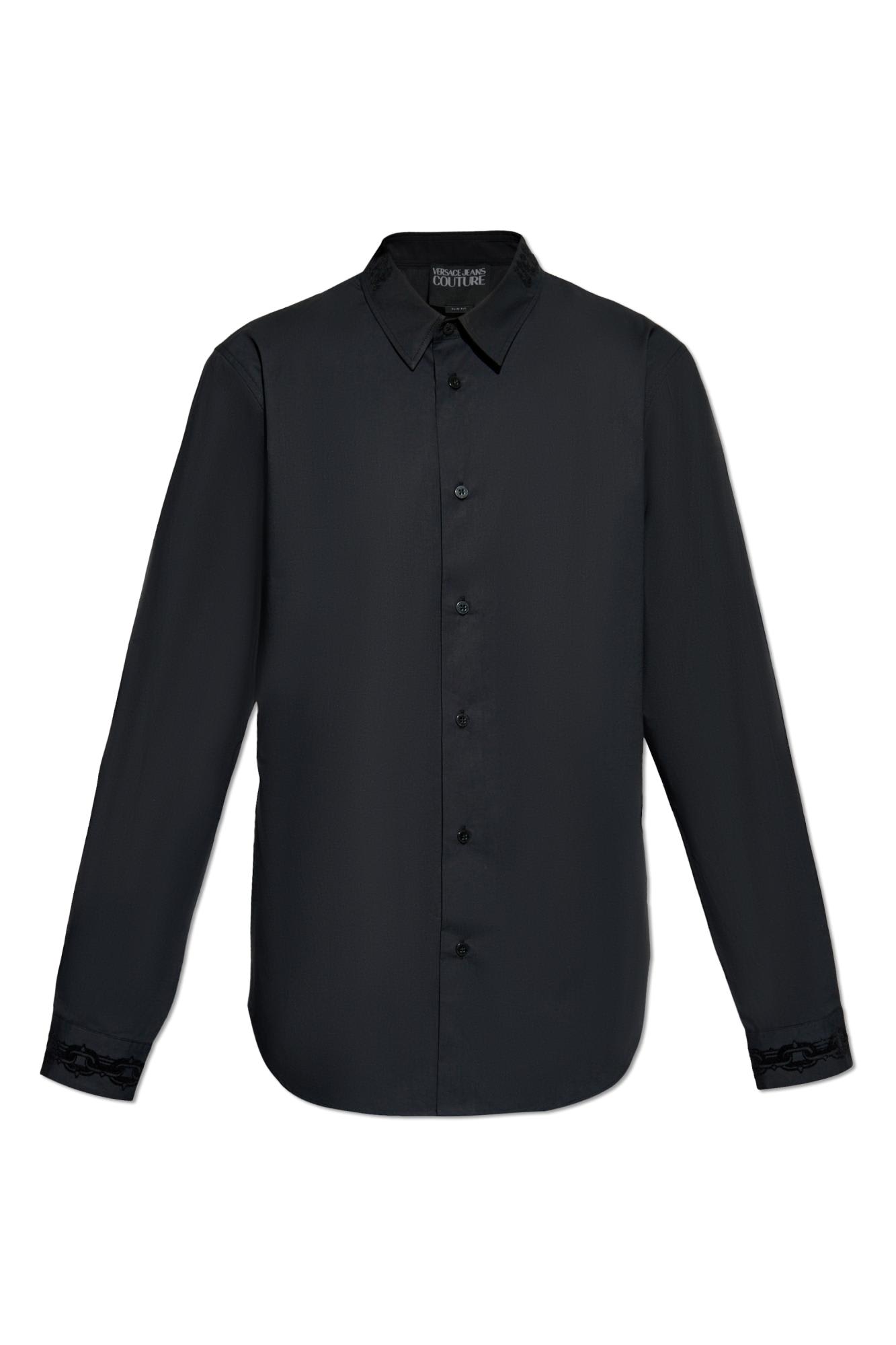 Shop Versace Jeans Couture Shirt With Logo In Black