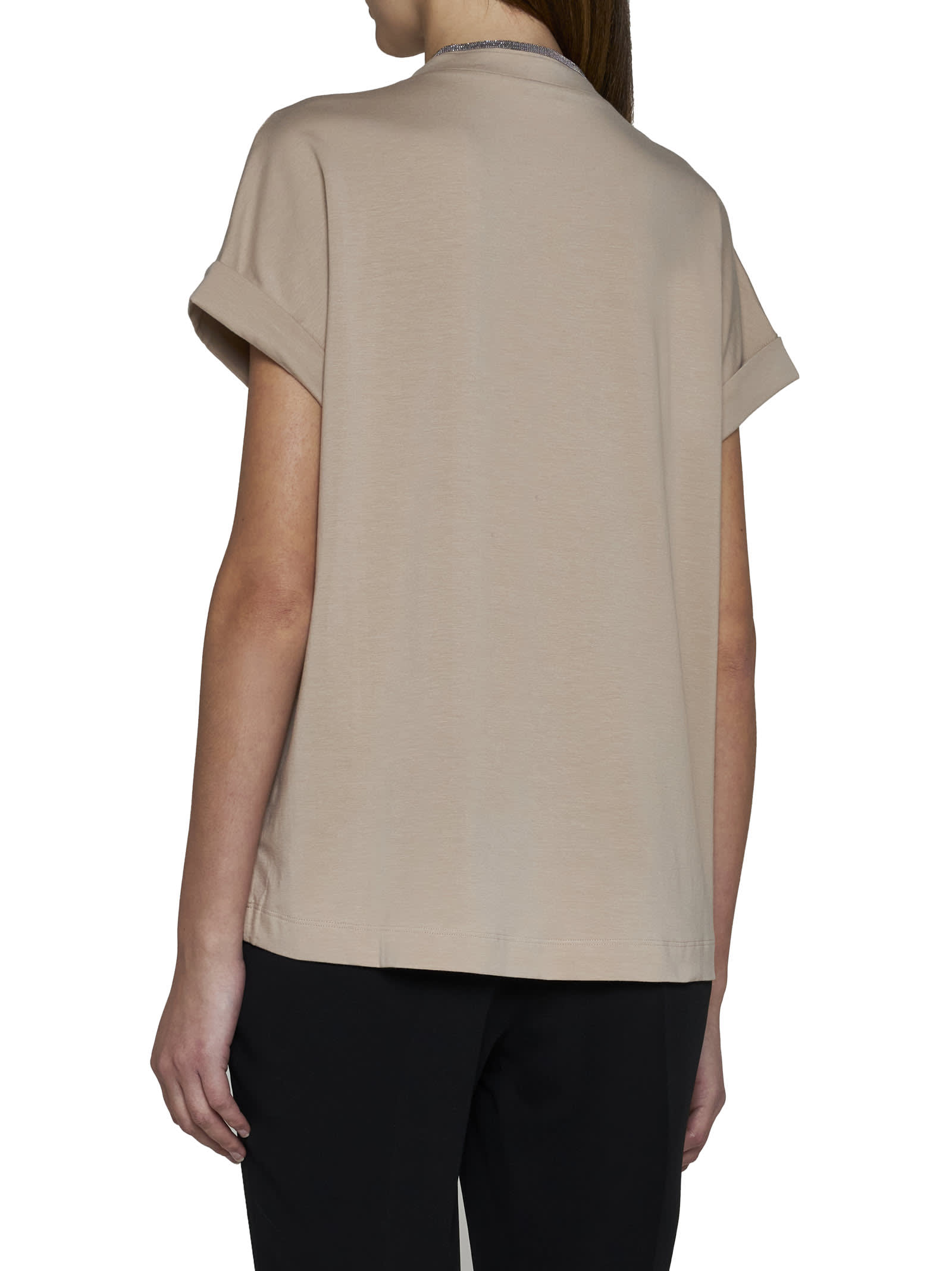 Shop Brunello Cucinelli T-shirt In Beige