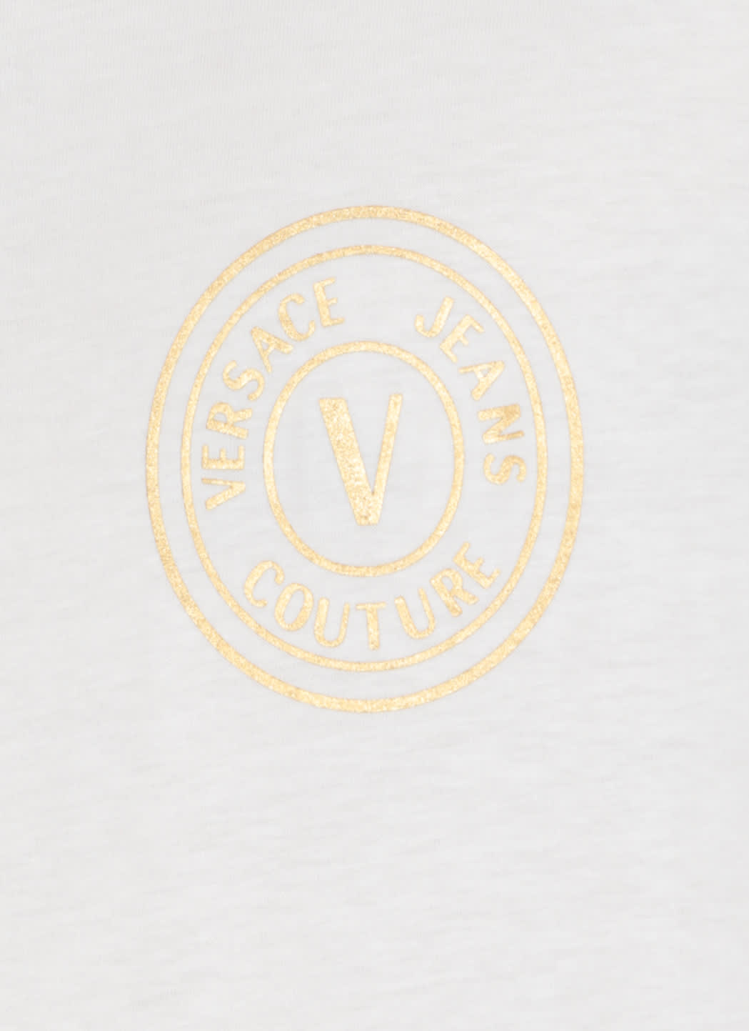 Shop Versace Jeans Couture V-emblem T-shirt In White