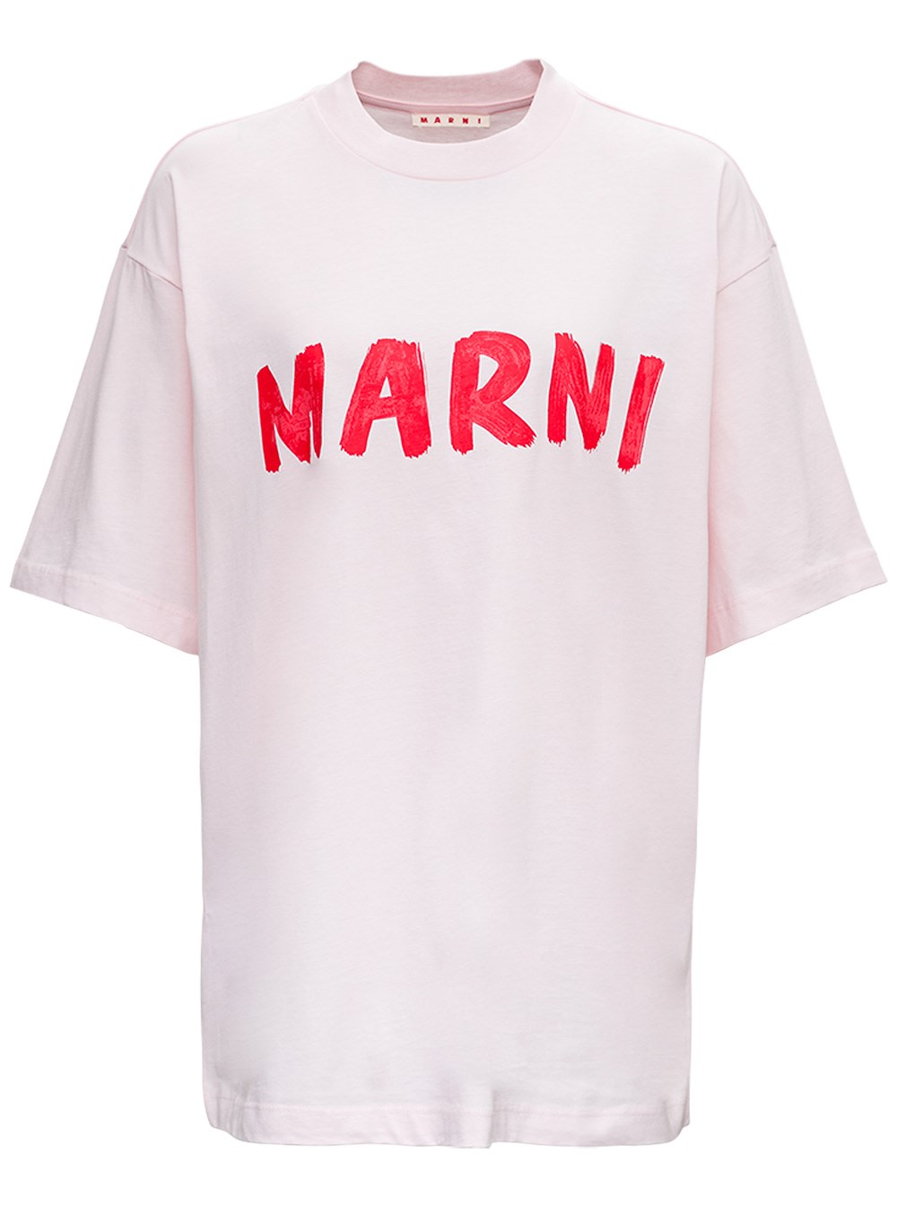 Marni Pink Cotton T-shirt With Logo Print