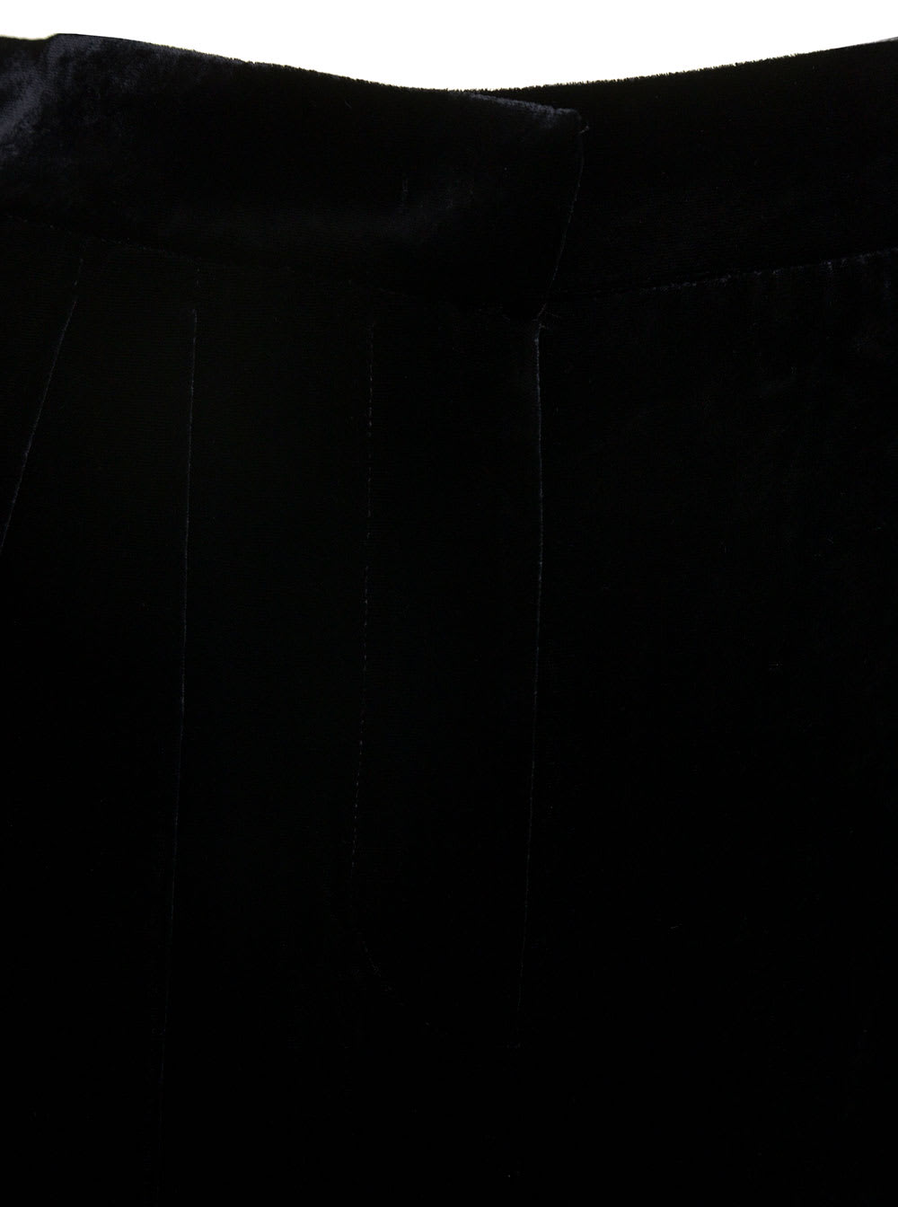 Alberta Ferretti Loose Black Pants With Invisible Zip In Velvet Woman