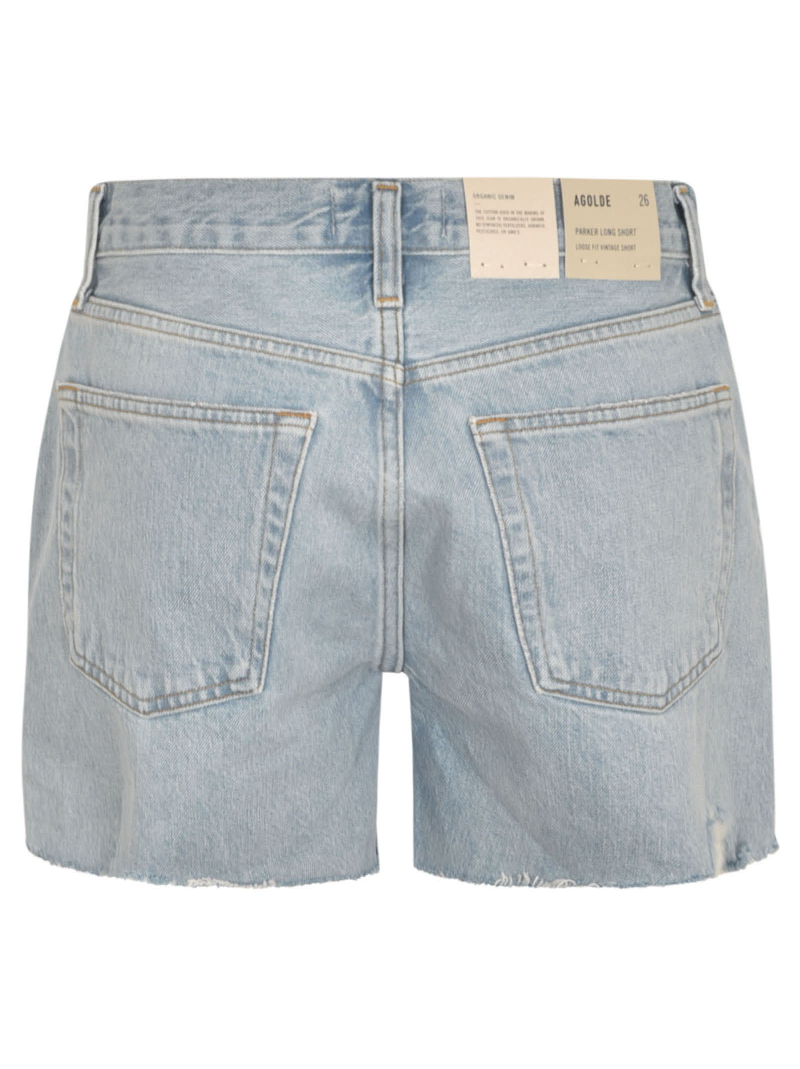 Shop Agolde Denim Distressed Shorts In Agreement