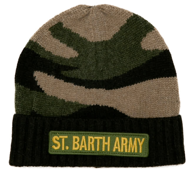 Blended Cashmere Hat With St. Barth Army Patch