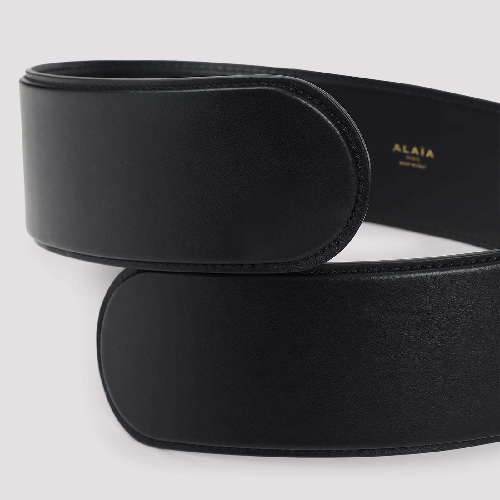 Alaïa Alaia Black Leather Flex Twist Belt Women In Noir