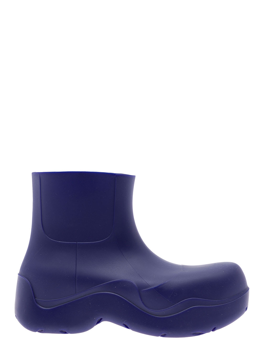 BOTTEGA VENETA PUDDLE BLUE BOOTS WITH CHUNKY PLATFORM AND MATTE FINISH IN RUBBER WOMAN