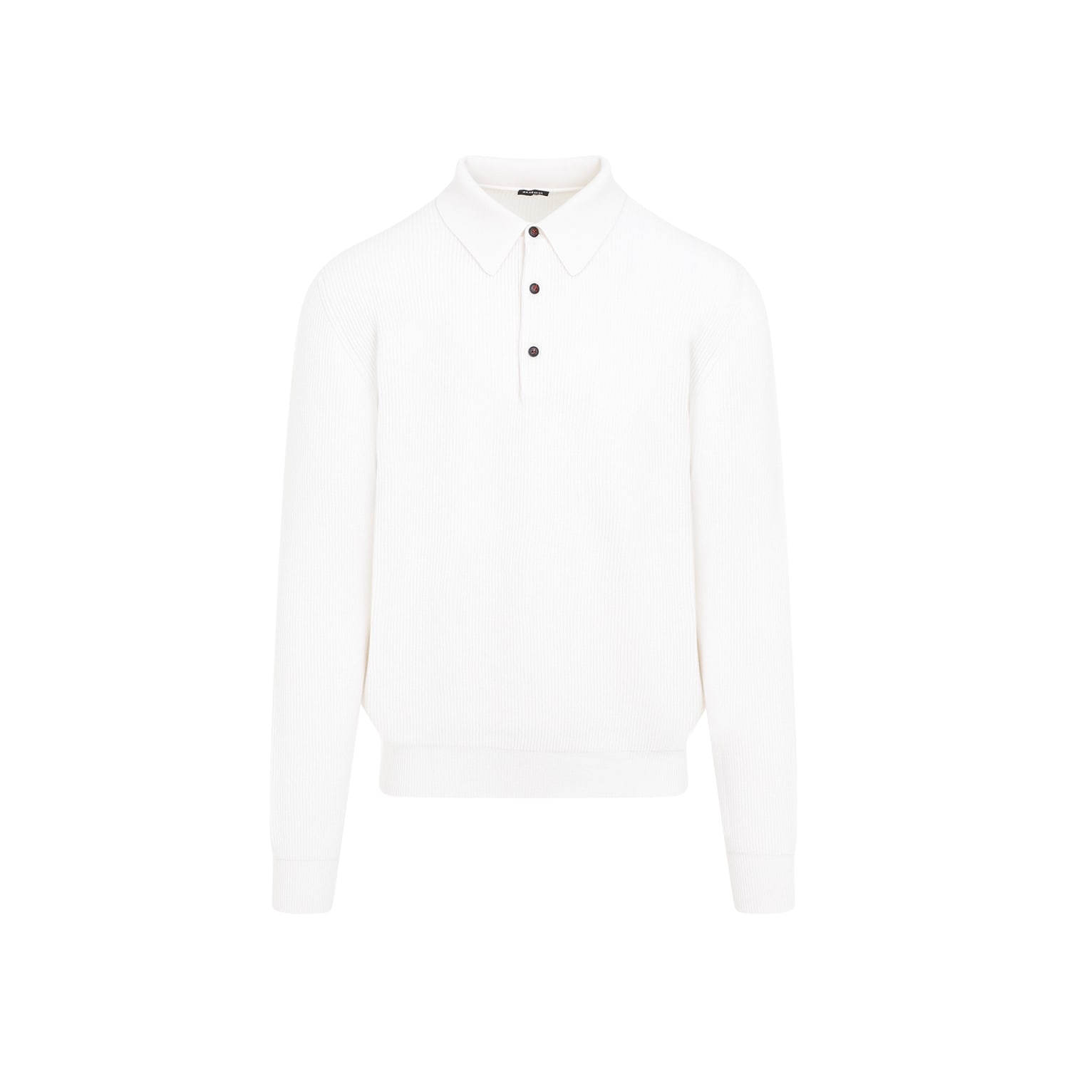 Shop Kiton Knit Polo In Bianco