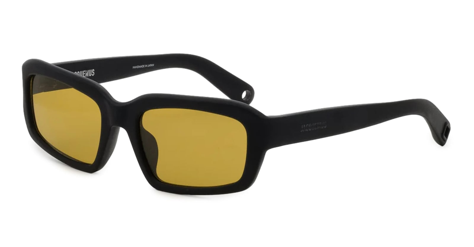 Jacquemus Marino - Matte Black / Amber Lens Sunglasses In Brown