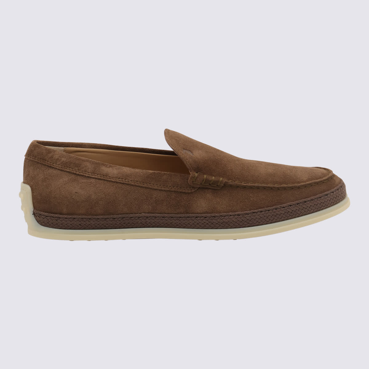 Shop Tod's Cocoa Suede Slip On Sneakers