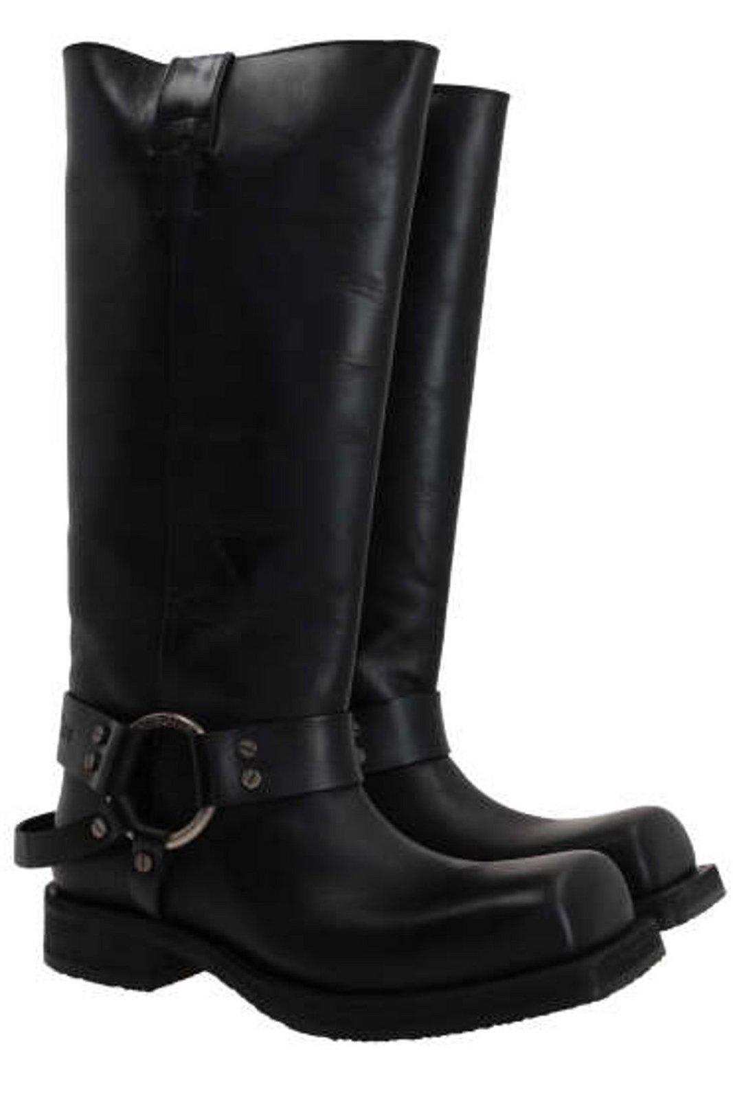 Shop Acne Studios Square Toe Pull-on Boots In Black