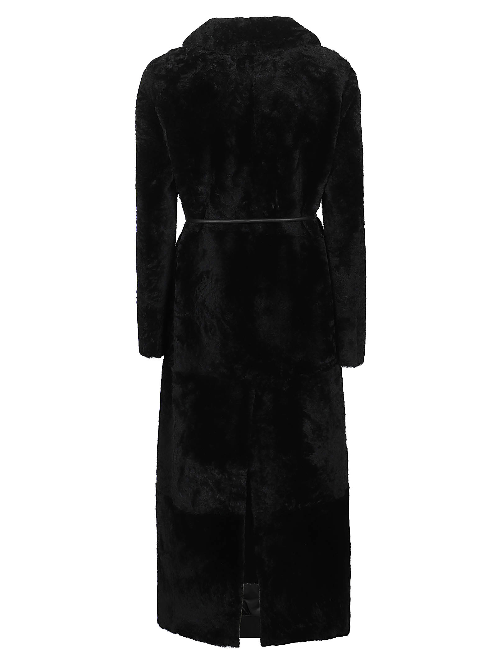 Blancha Belted Coat In Nero