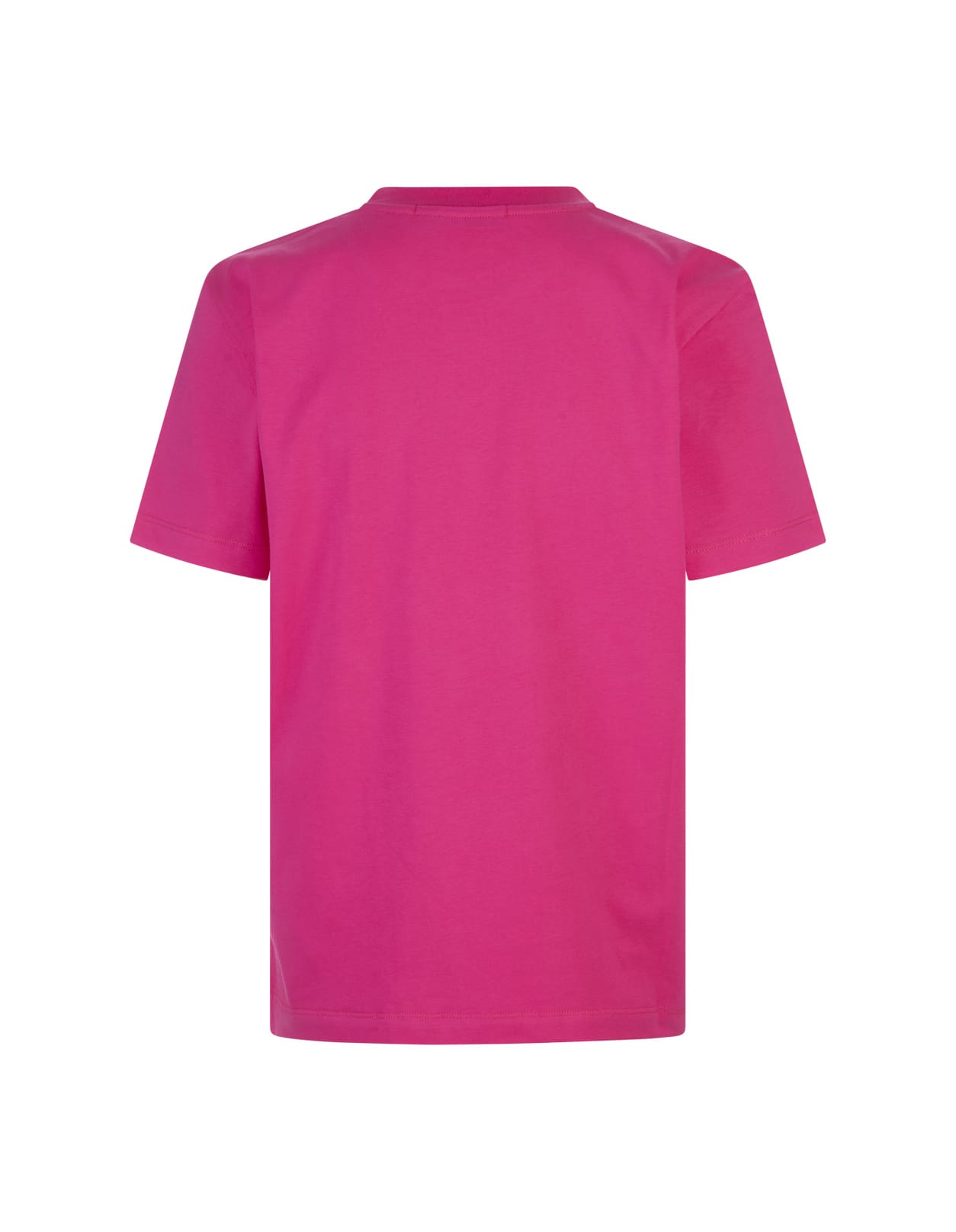 Shop Msgm Fuchsia T-shirt With Micro Logo In Pink