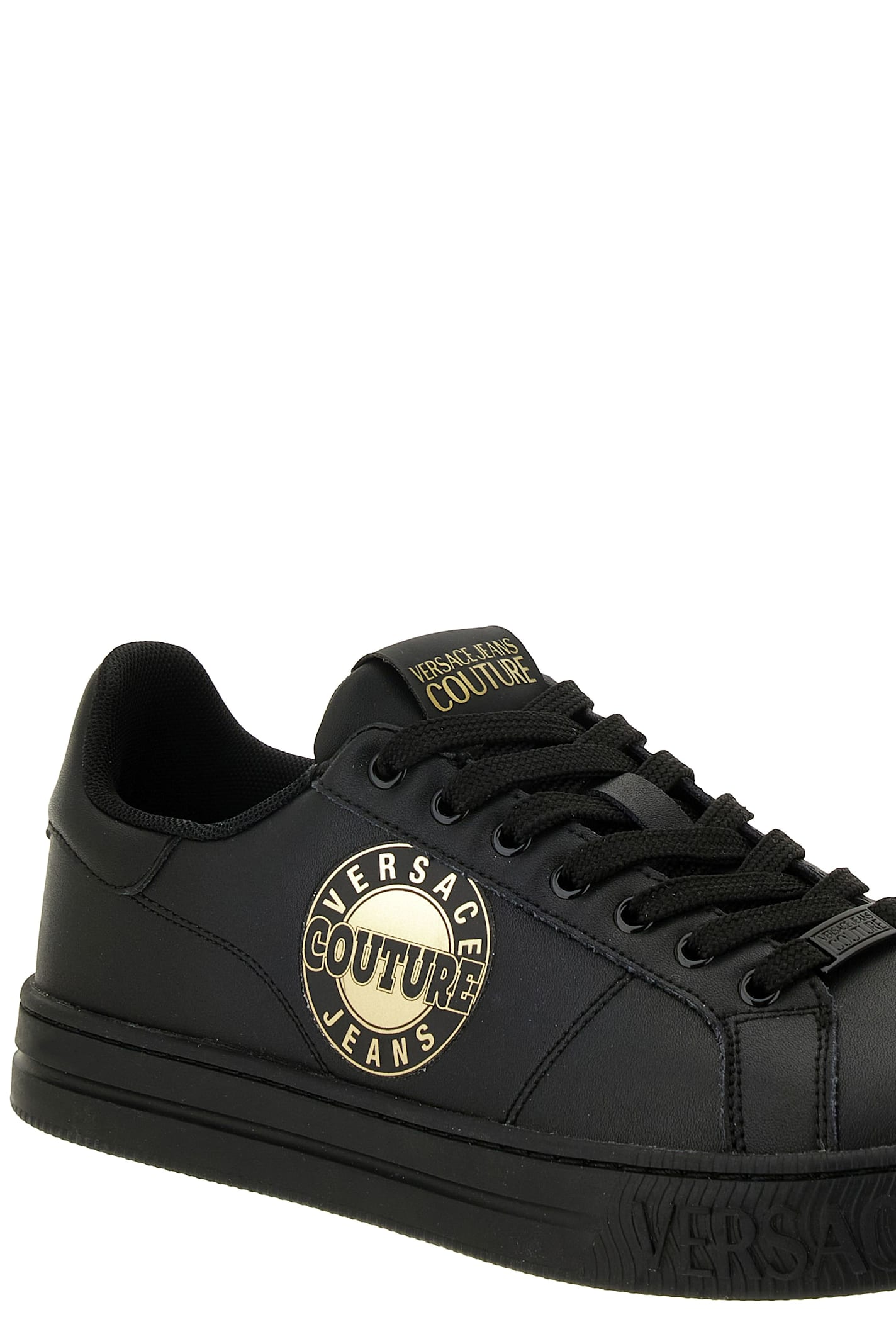 Versace Jeans Couture Logo-plaque Sneakers In Black