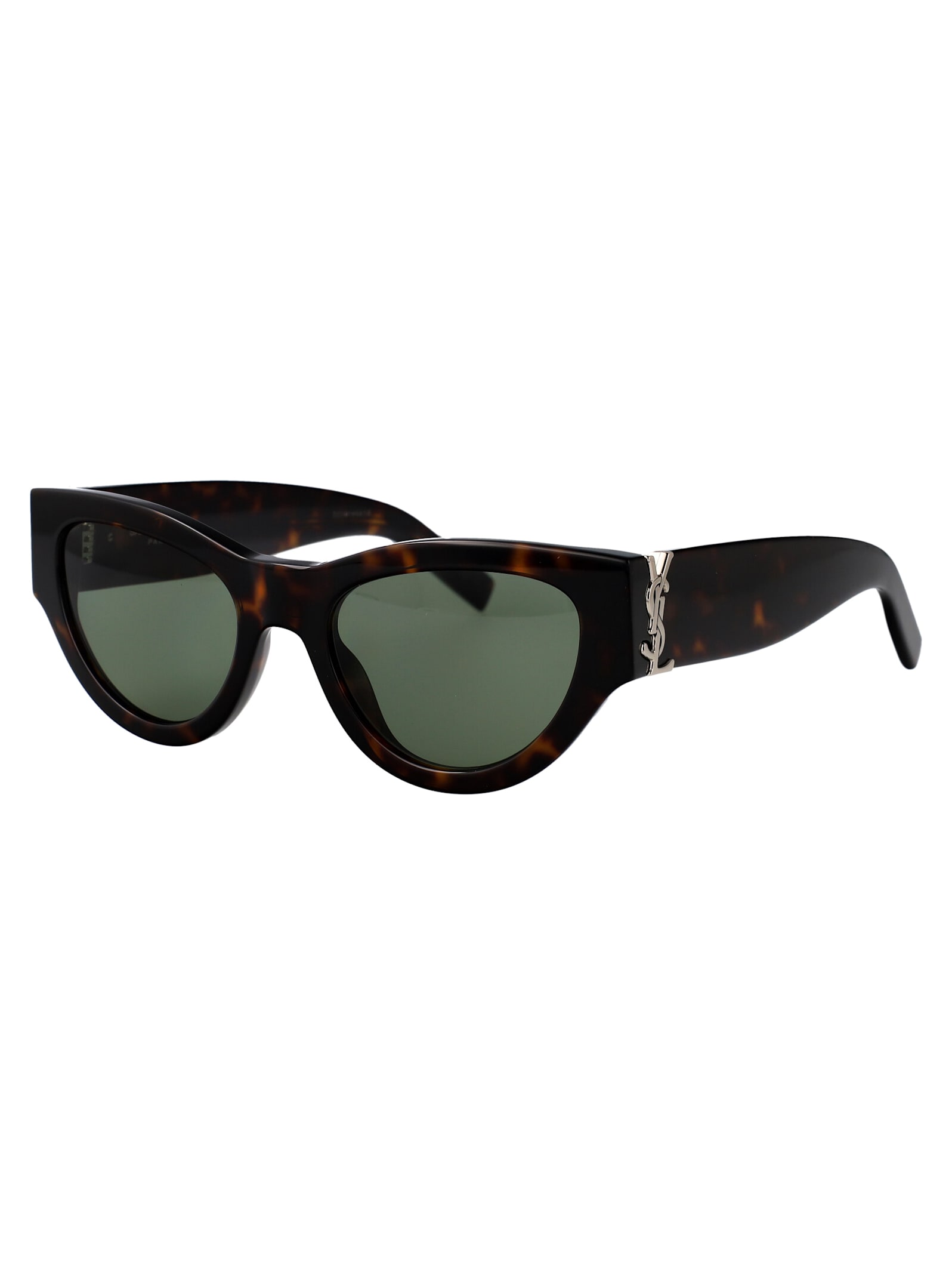 Saint Laurent Sl M94 Tortoiseshell Logo Sunglasses In Green