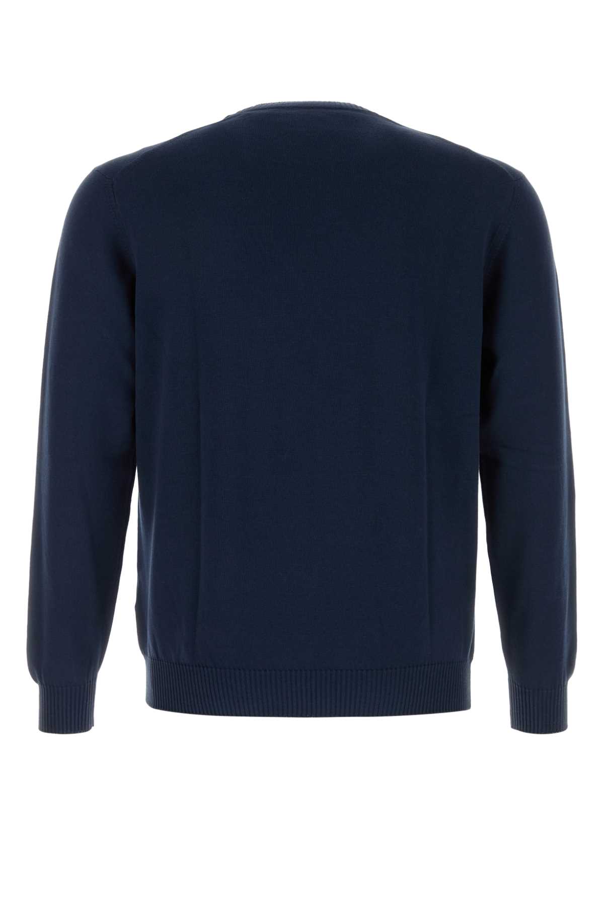 Fedeli Air Force Blue Cotton Sweater In 626