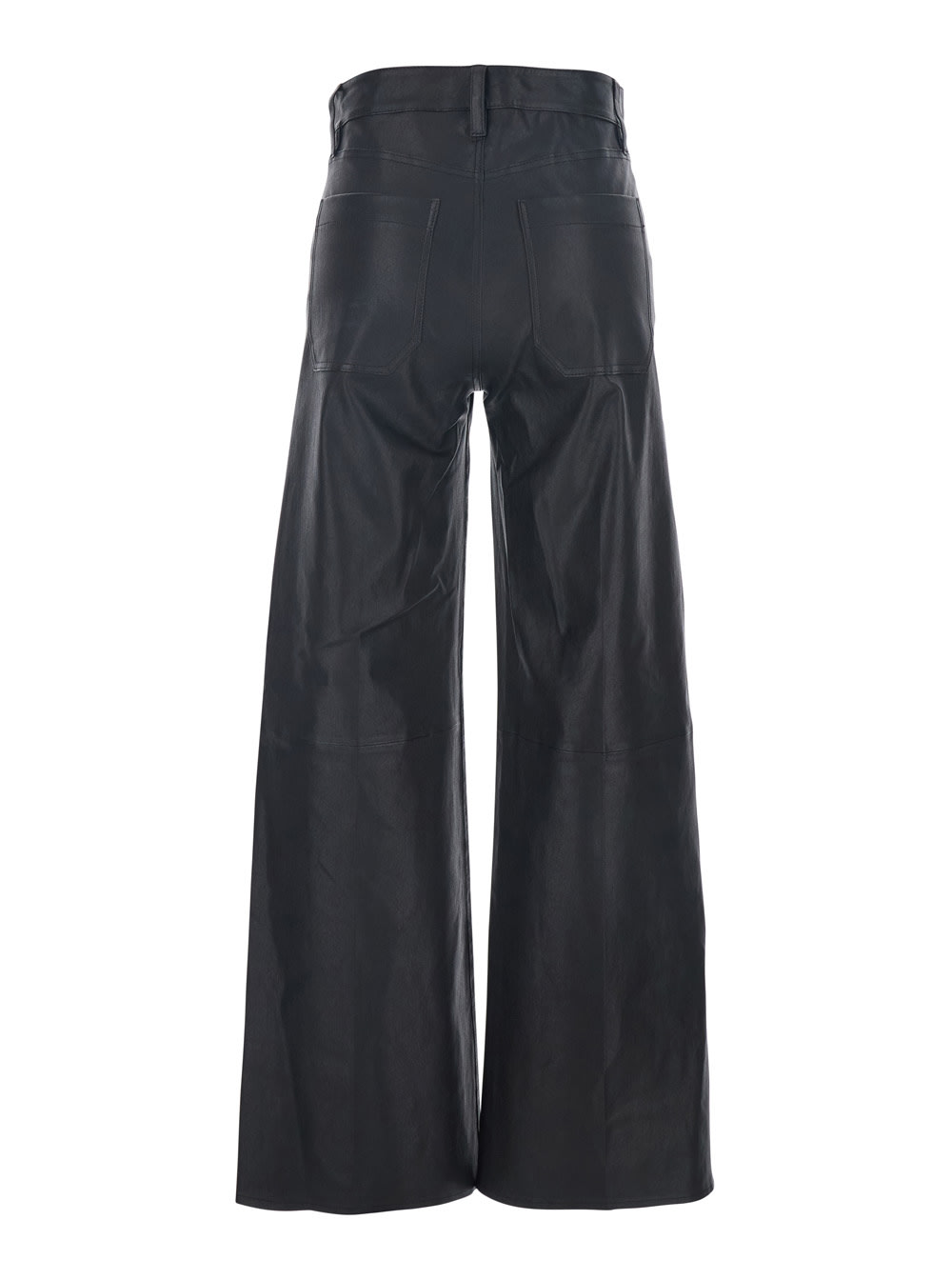 Frame Leather Le Slim Palazzo Modernist Pocket In Black