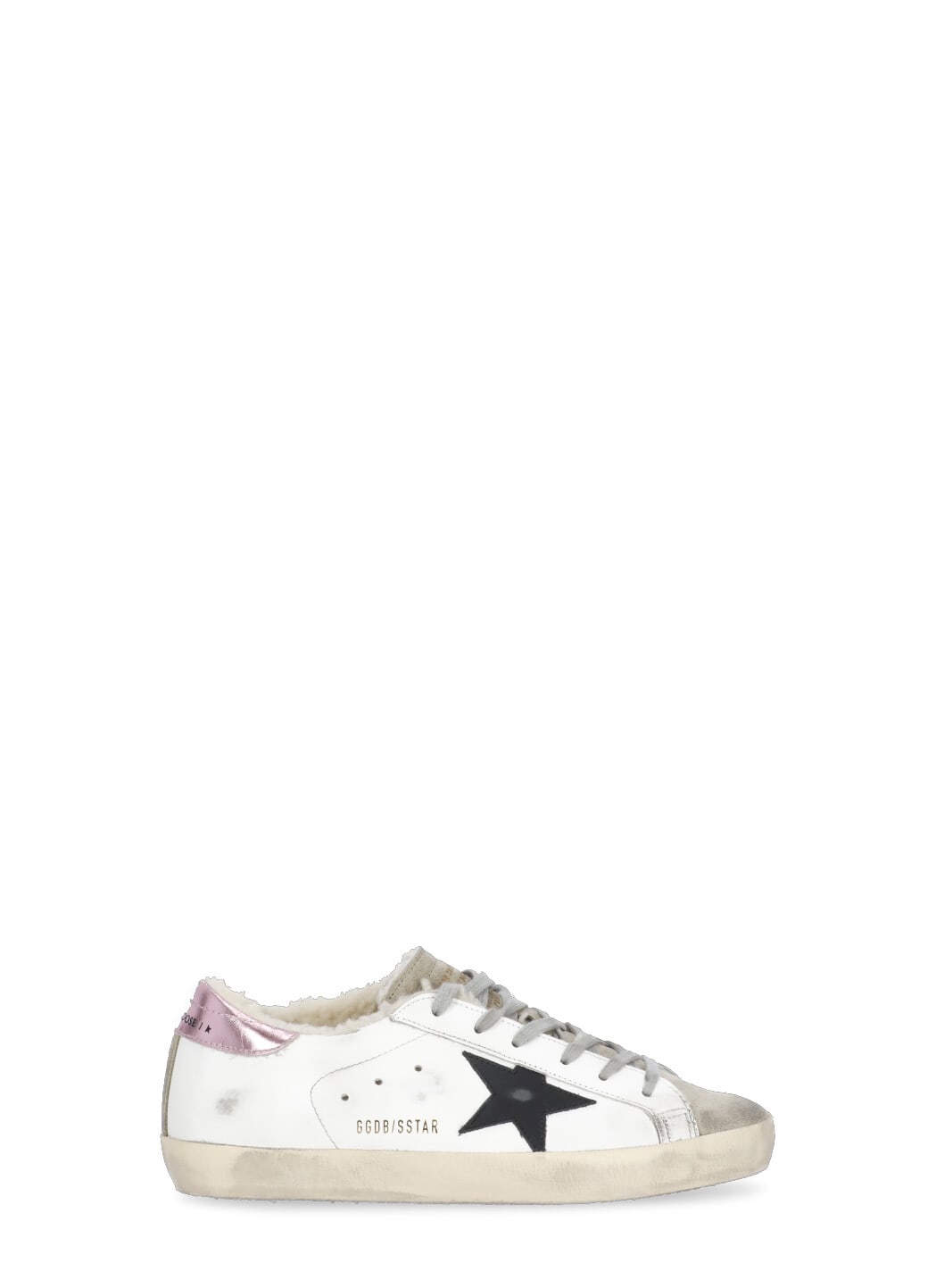 Golden Goose Ball Star In Nappa With Leopard-print Pony Skin Star And Heel Tab In White/ice/black/pink