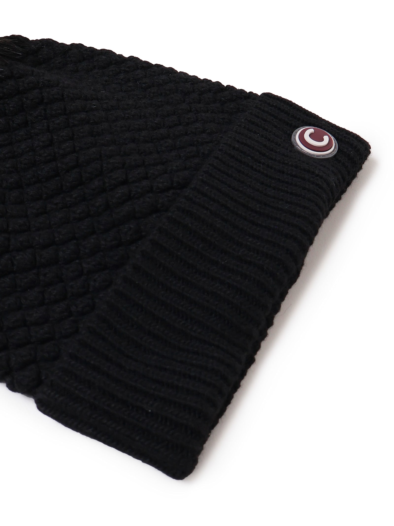 Colmar Beanie With Fur Pom Pom In Black