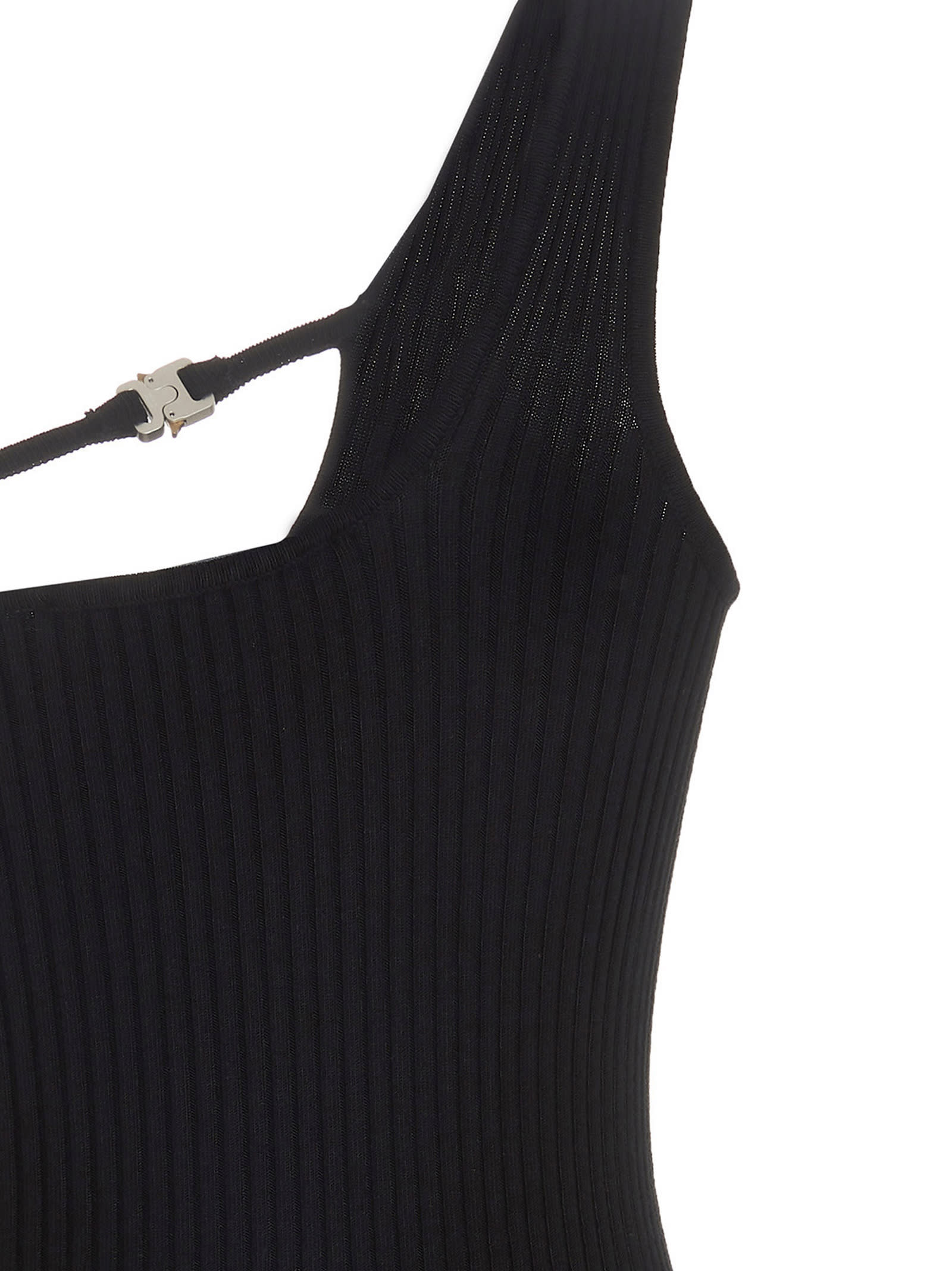 Shop Alyx Buckle Webbed Knit Dress In Black