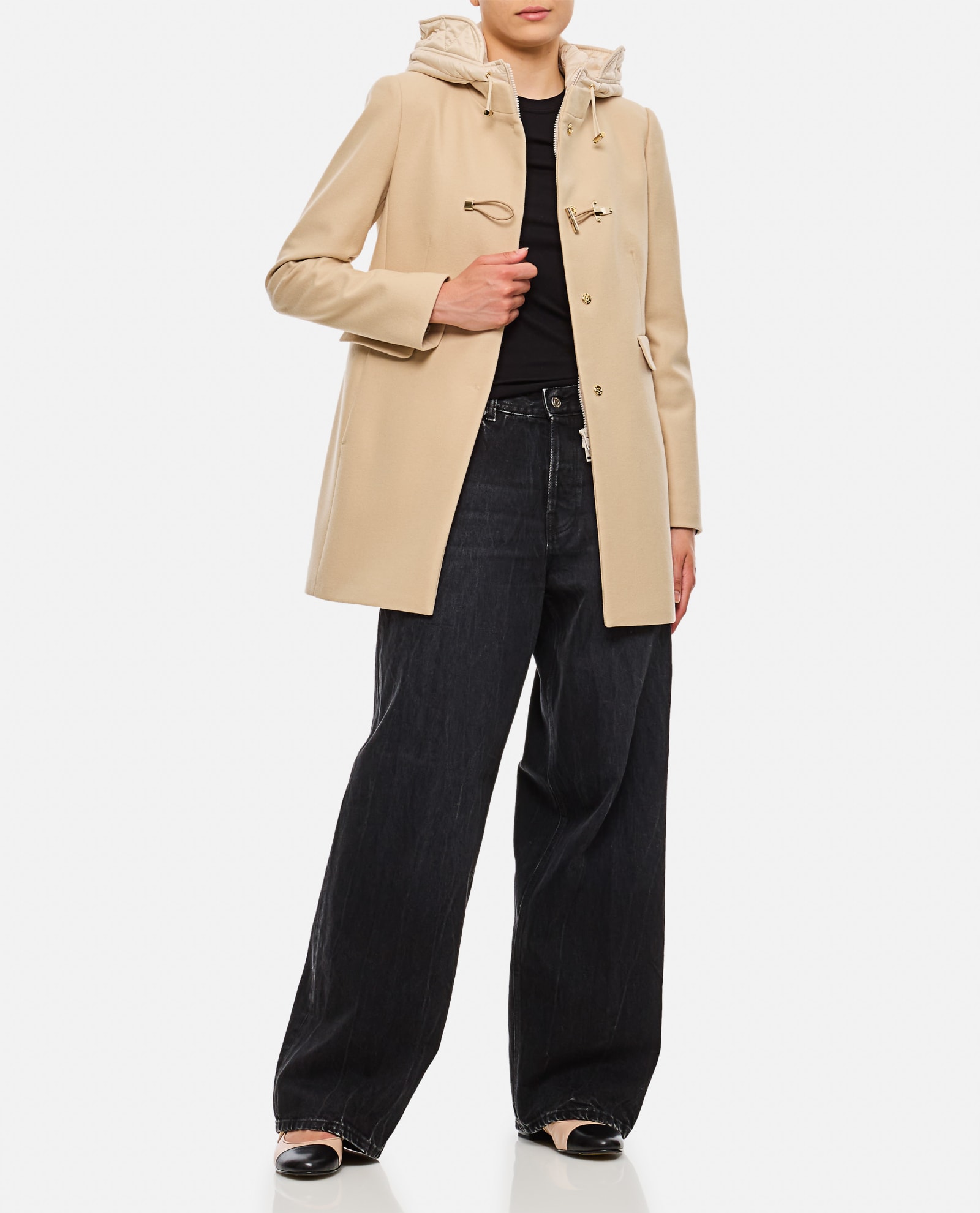 Shop Fay Front Nylon Toggle Double Breasted Coat