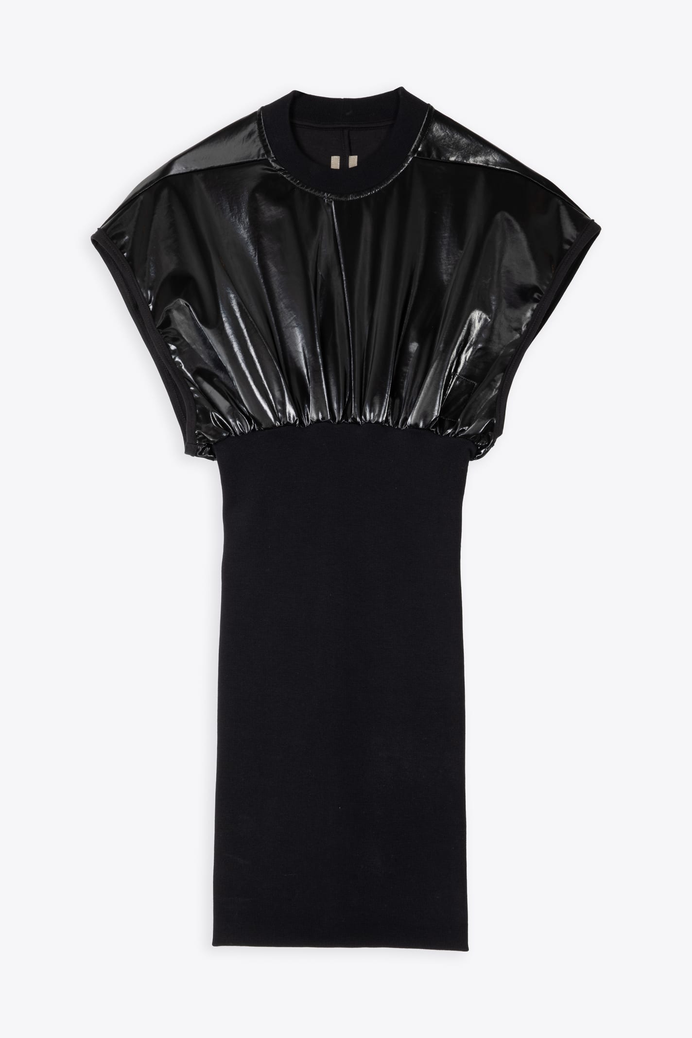 DRKSHDW Cinched Sl Tommy Mini Dress Black cotton and patent mini dress - Cinched sl tommy mini dress