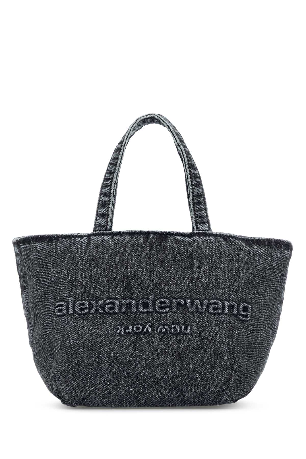 Dark Grey Denim Small Punch Shopping Bag