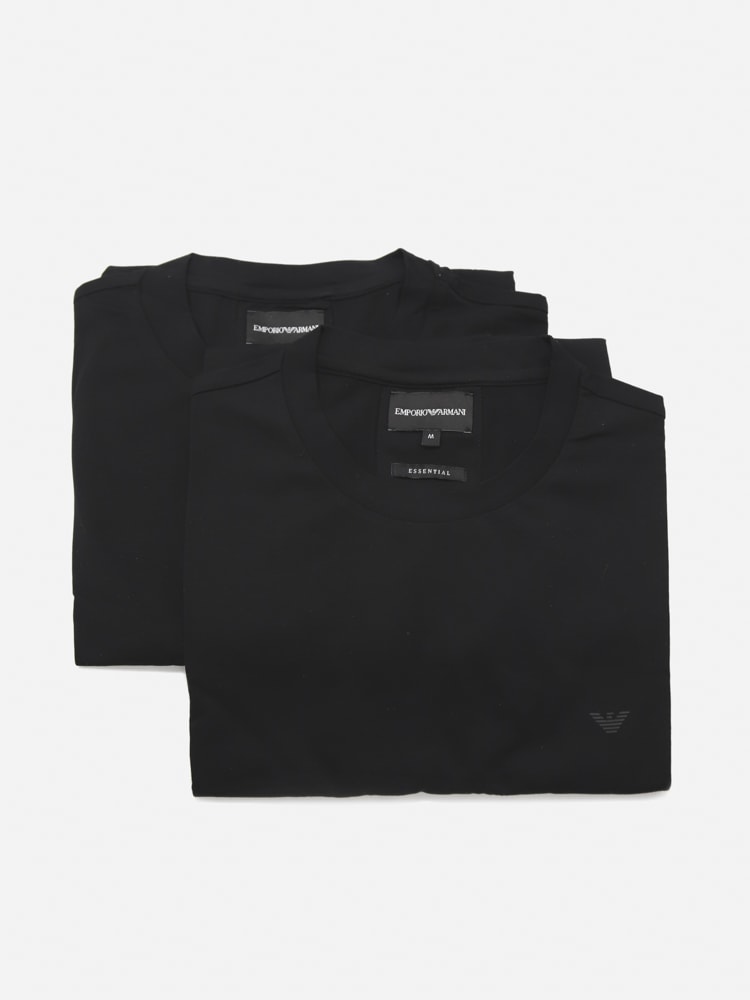 Emporio Armani Set Of 2 Cotton T-shirts With Mini Logo Print