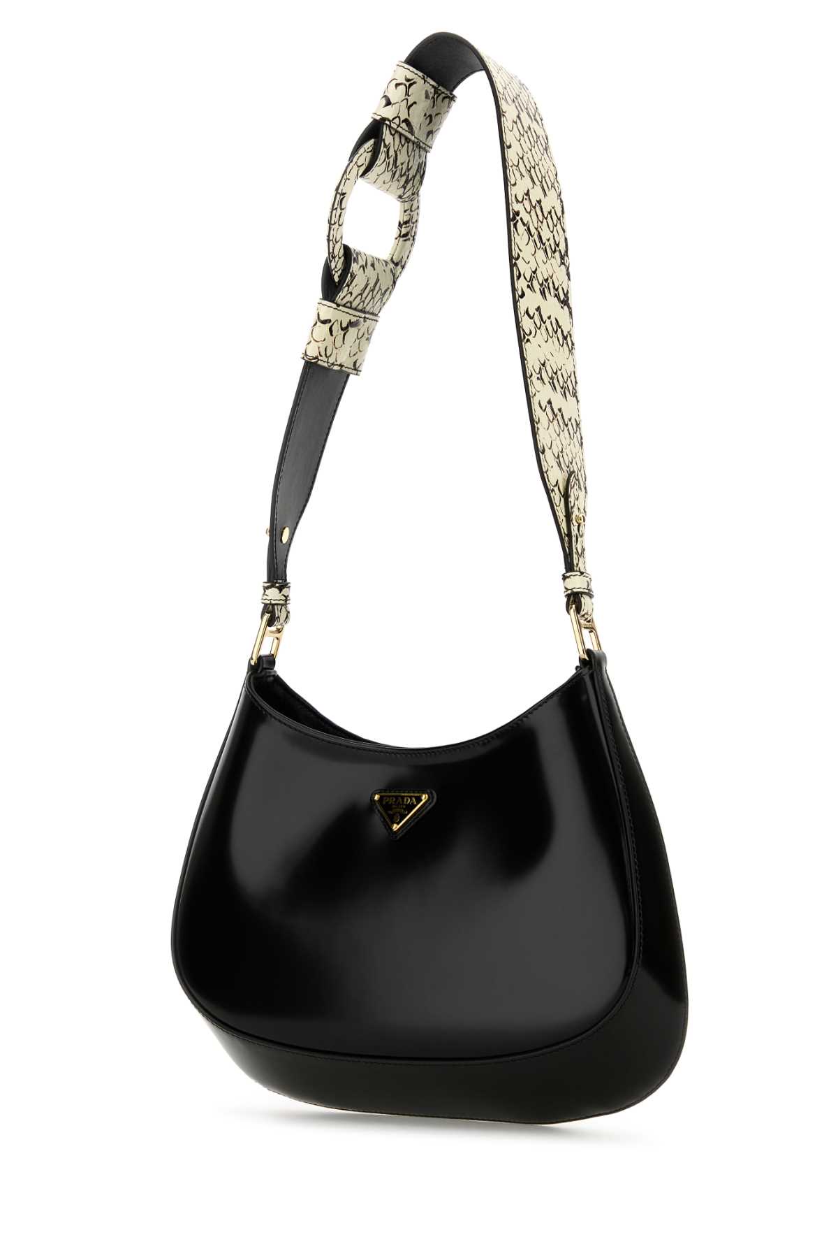 Prada Cleo Leather Shoulder Bag In Black