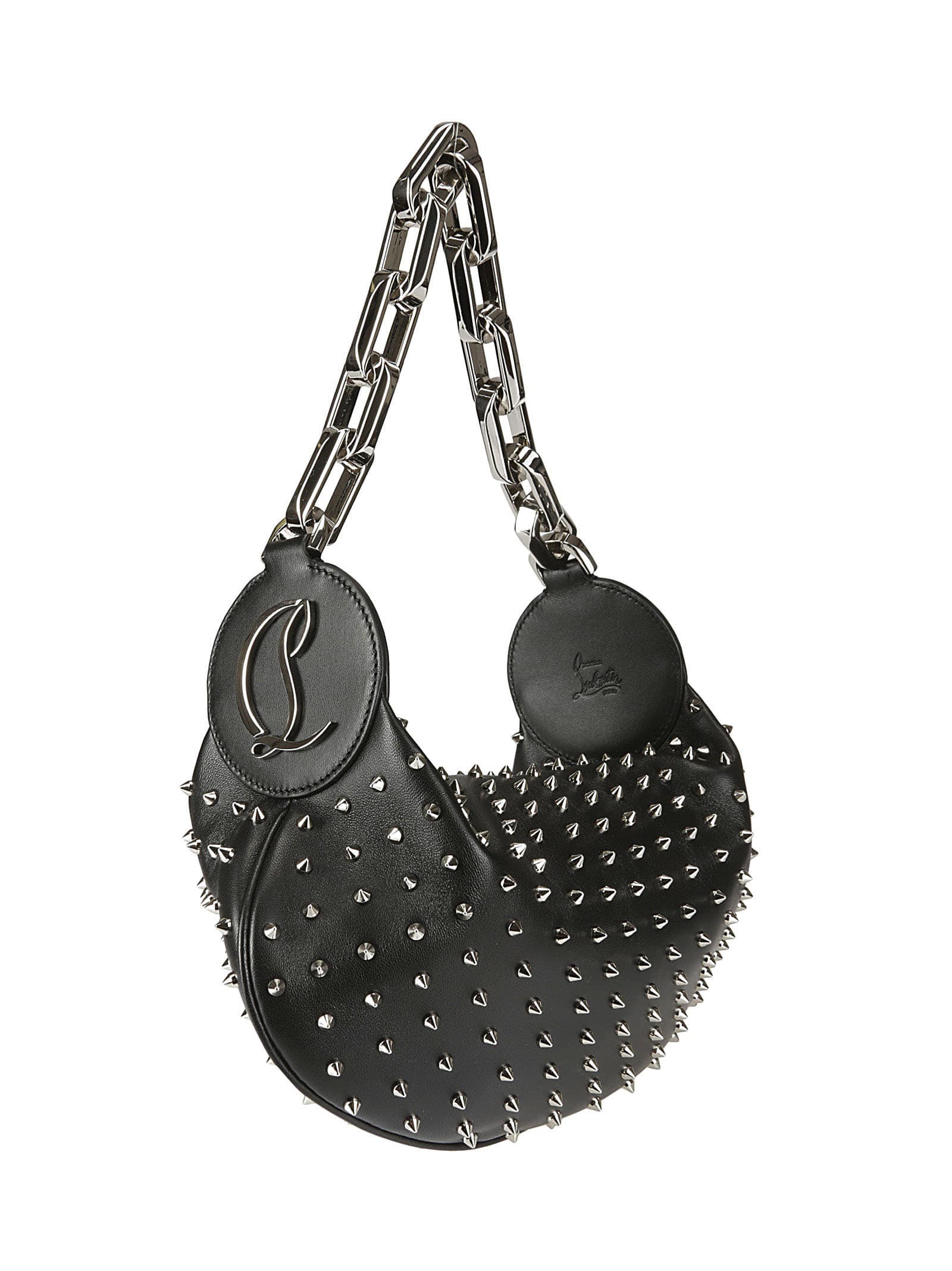 Christian Louboutin Shoulder Bag Woman Black In Black/silver/silver
