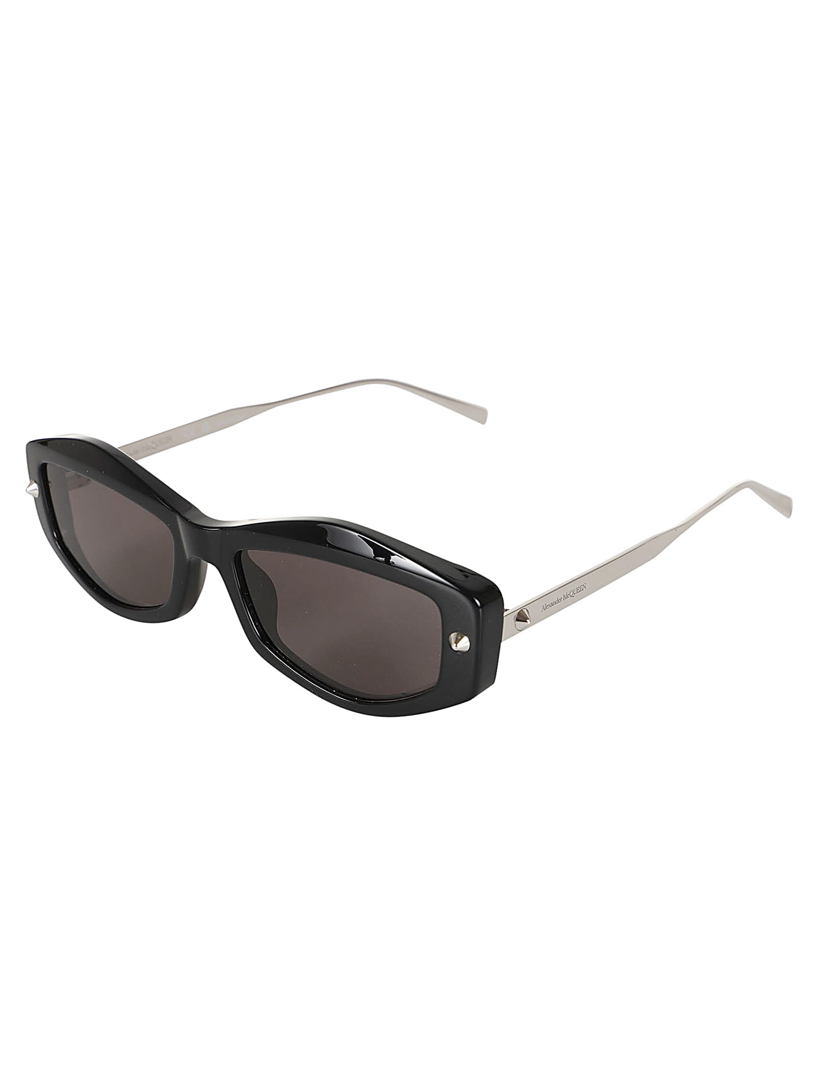 Shop Alexander Mcqueen Am0482s In Black Silver Smoke