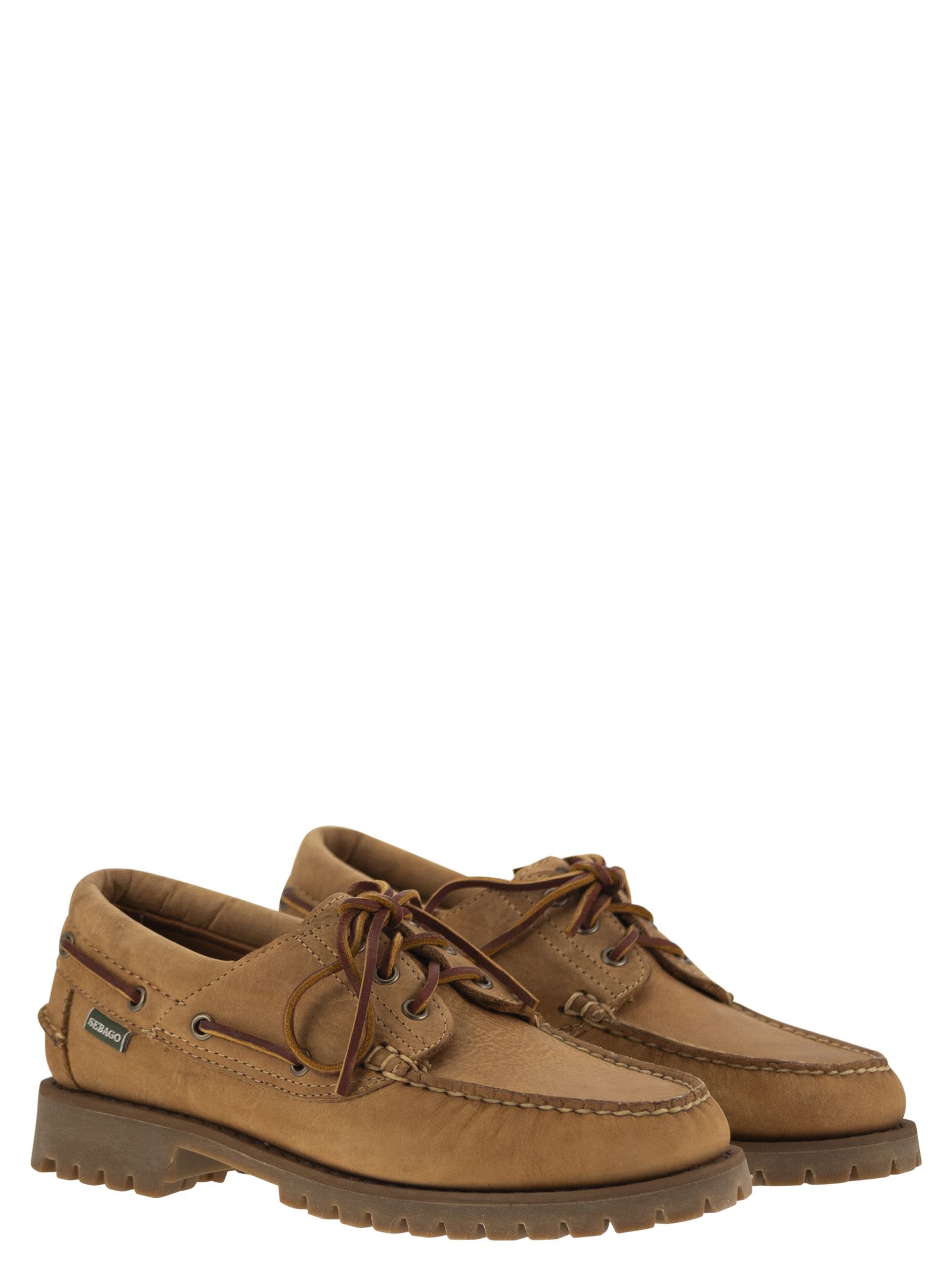 Shop Sebago Acadia - Leather Moccasin In Tobacco