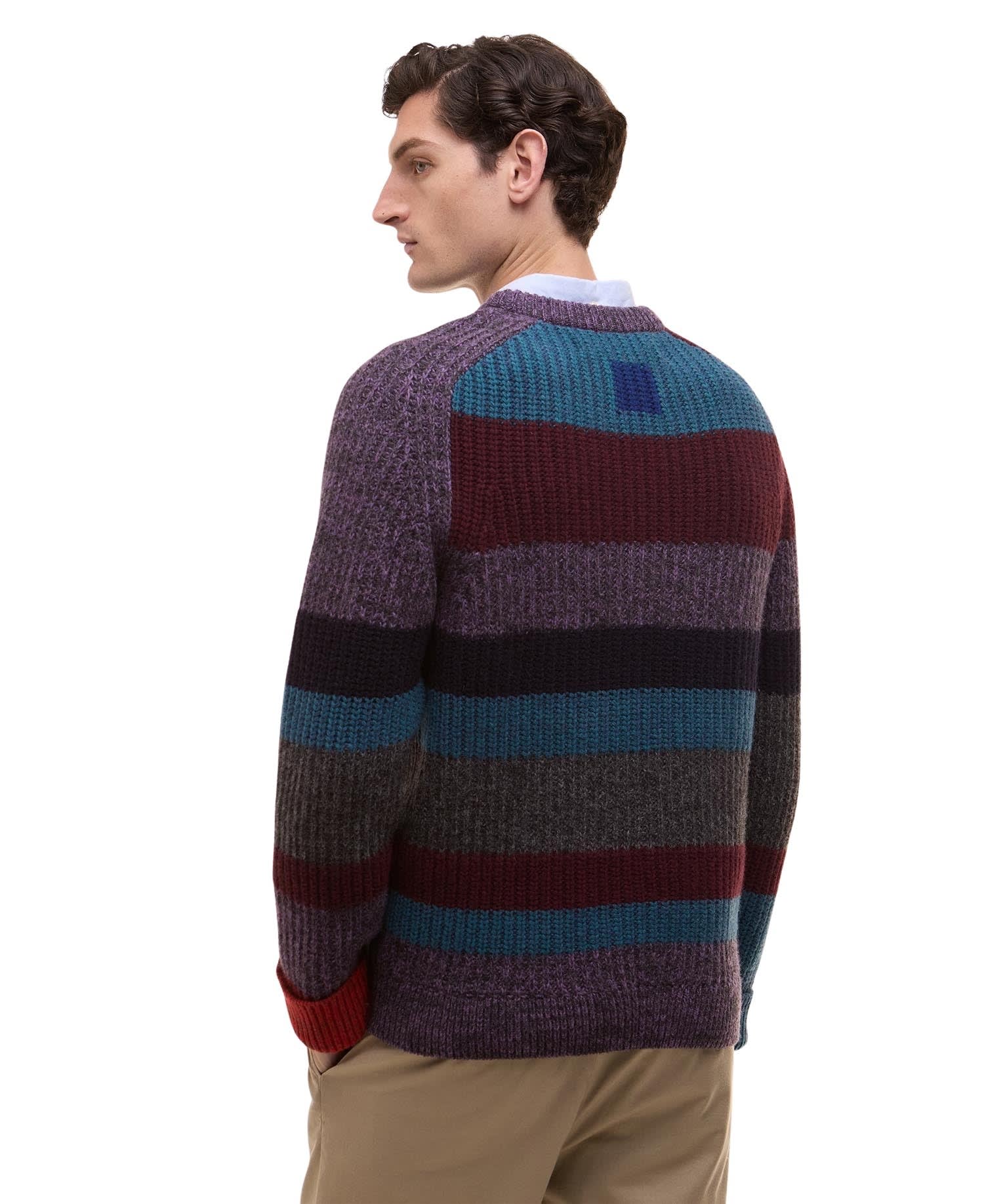 Paul Smith Striped-pattern Crew-neck Sweater In Multi